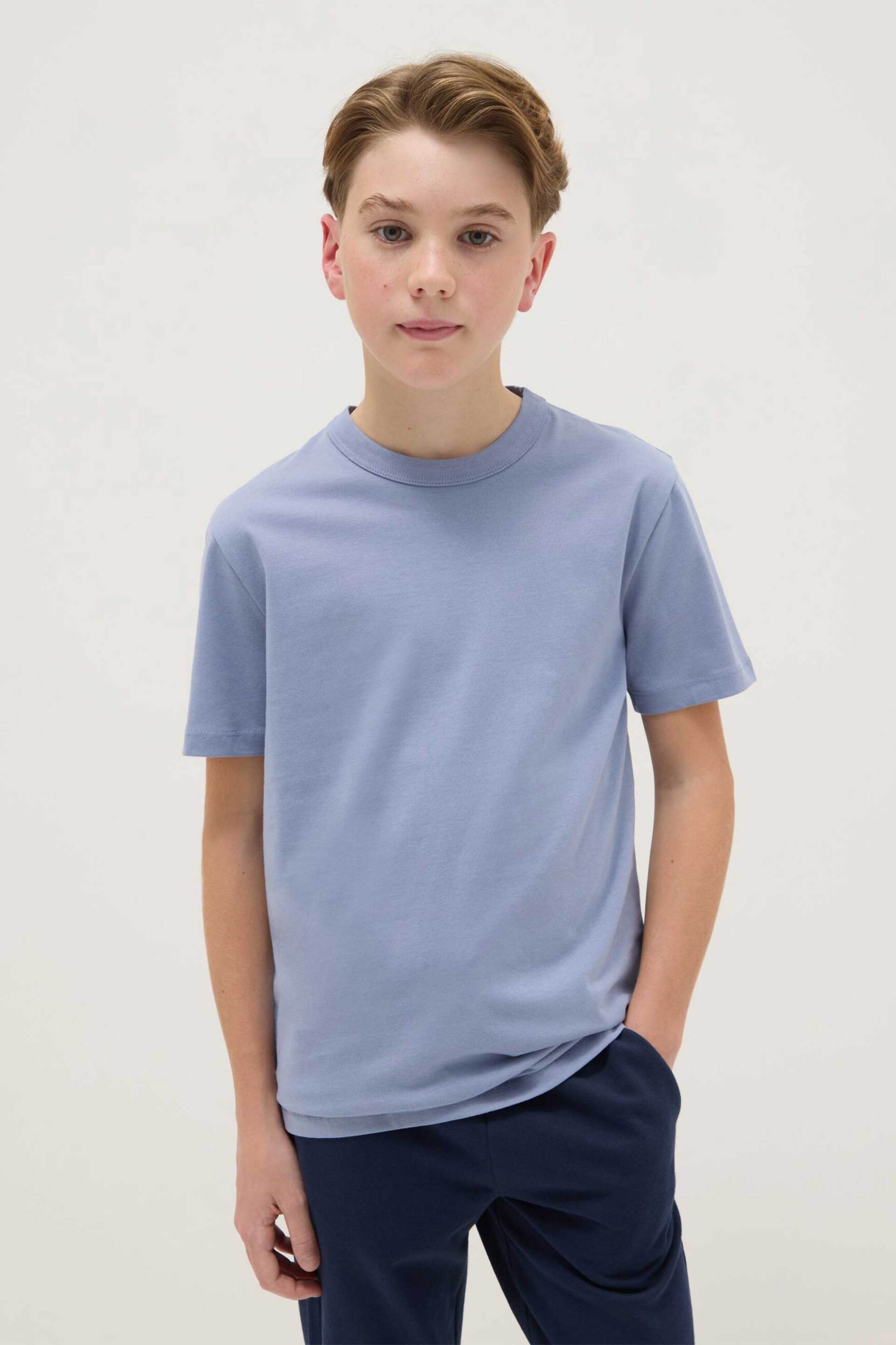 OVS παιδικό T-shirt μονόχρωμο - 002528761 Μπλε