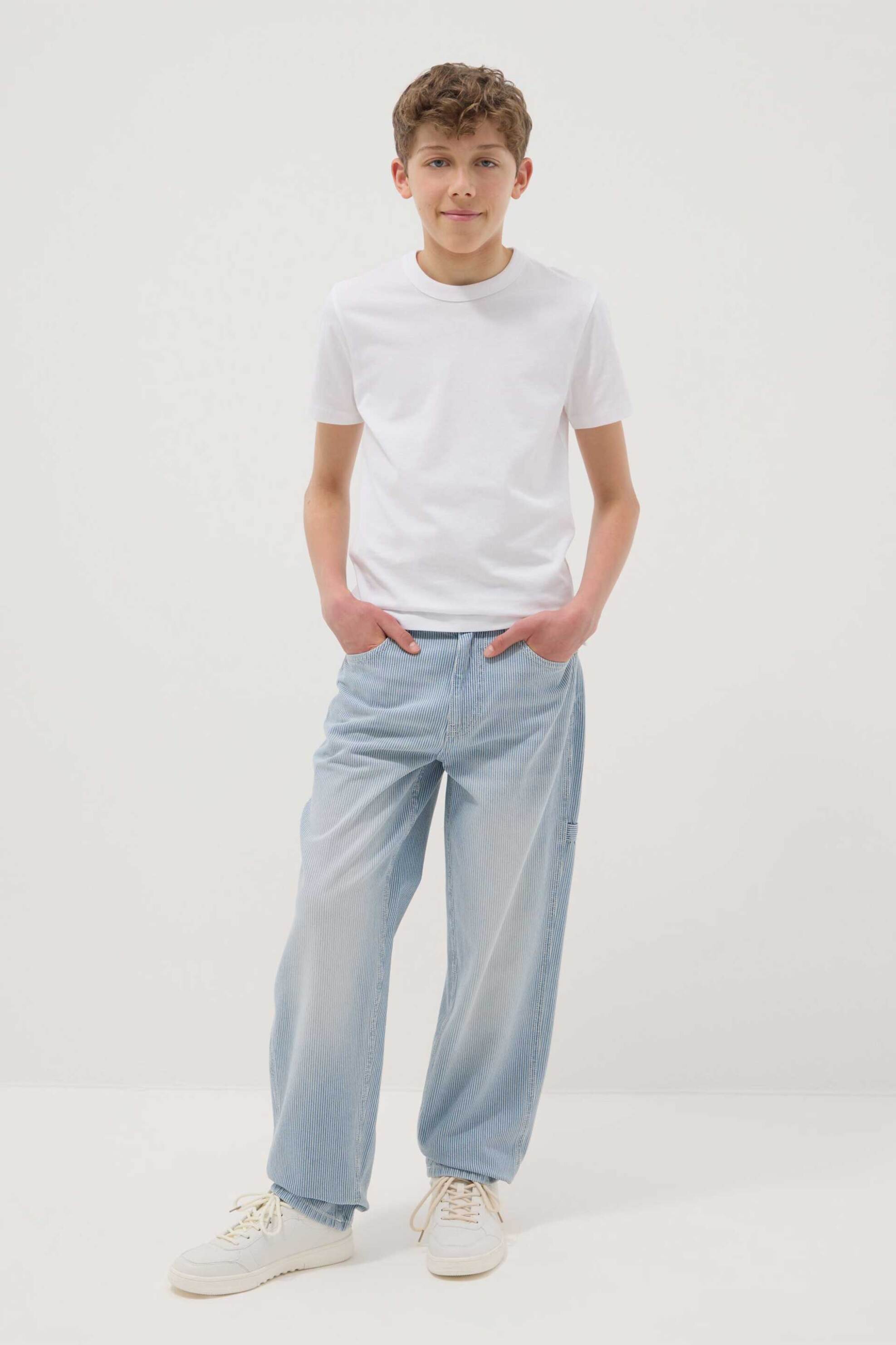 OVS παιδικό τζιν παντελόνι με ριγέ σχέδιο Relaxed Fit - 002552245 Denim Blue