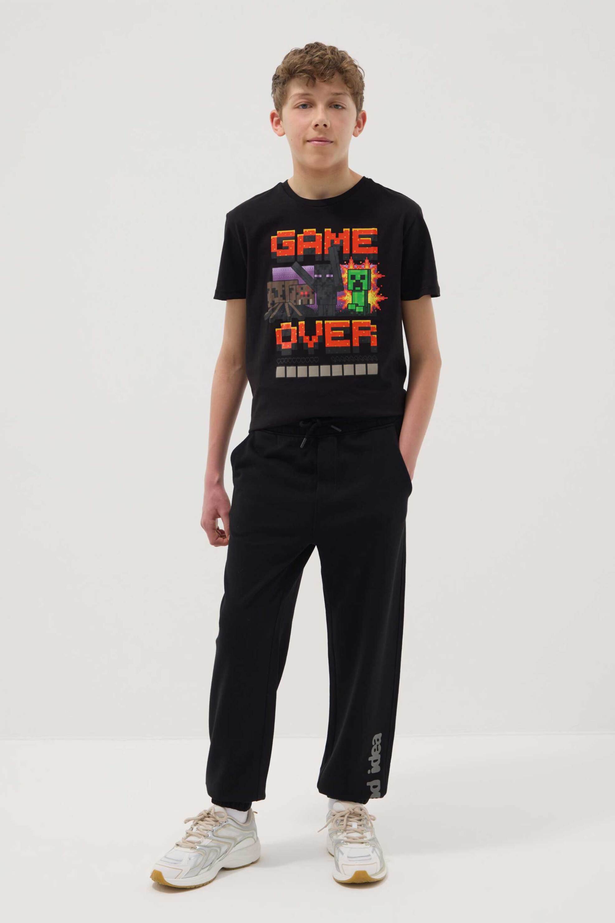 OVS παιδικό παντελόνι φόρμας μονόχρωμο Regular Fit - 002574215 Μαύρο