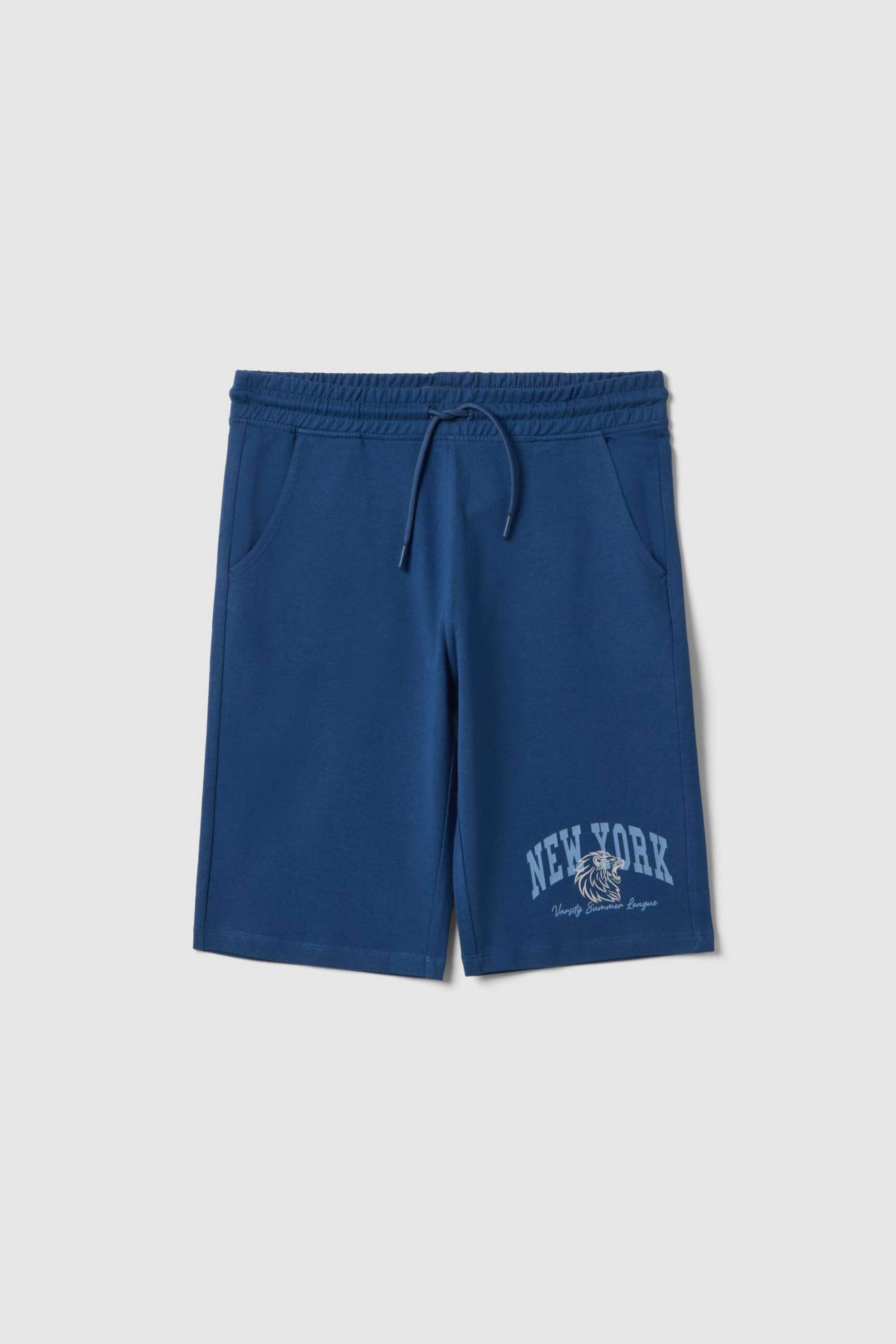 OVS παιδική βερμούδα με lettering print Regular Fit - 002613477 Μπλε Navy