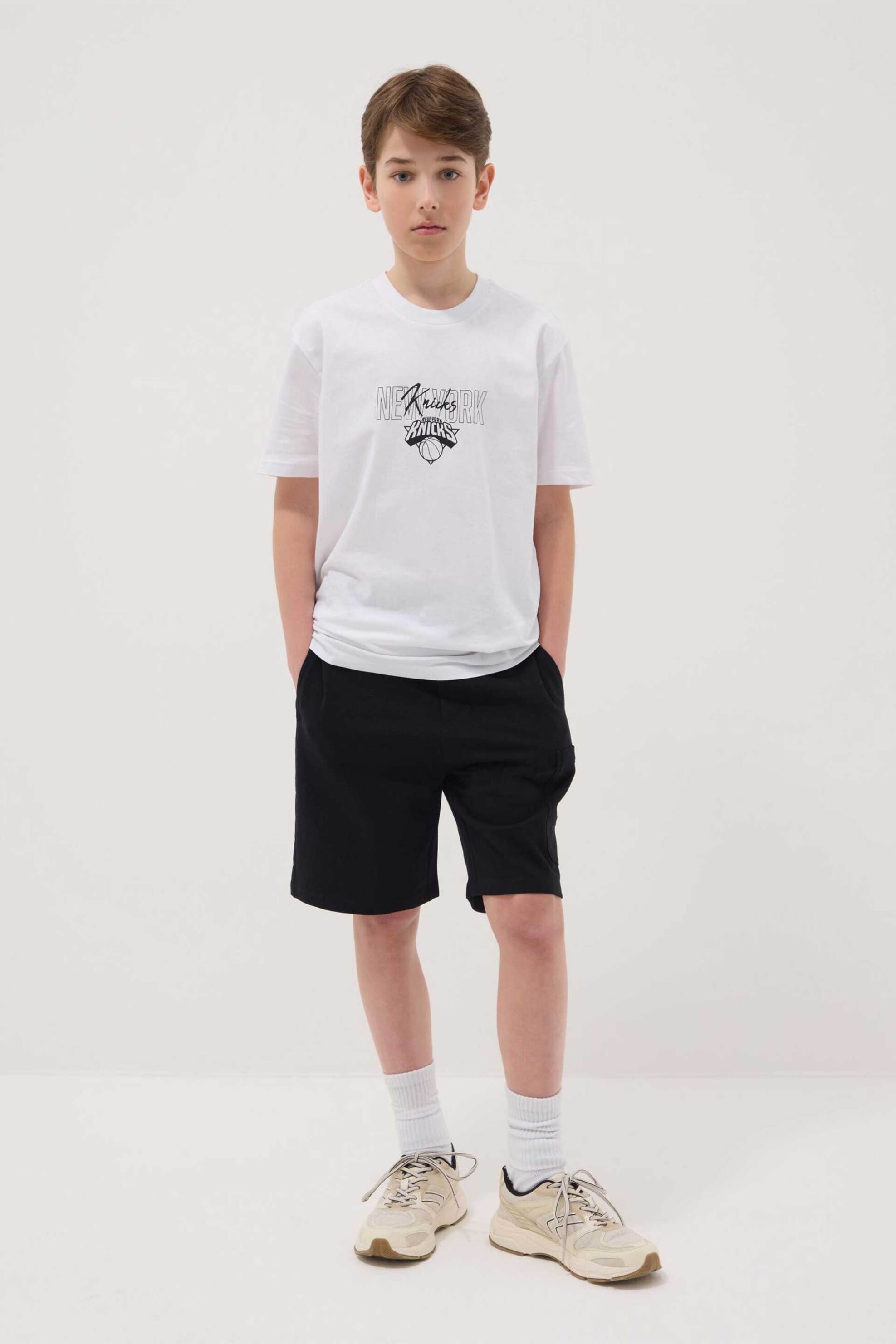 OVS παιδικό σορτς μονόχρωμο με ελαστική μέση Oversized Fit - 002681457 Μαύρο