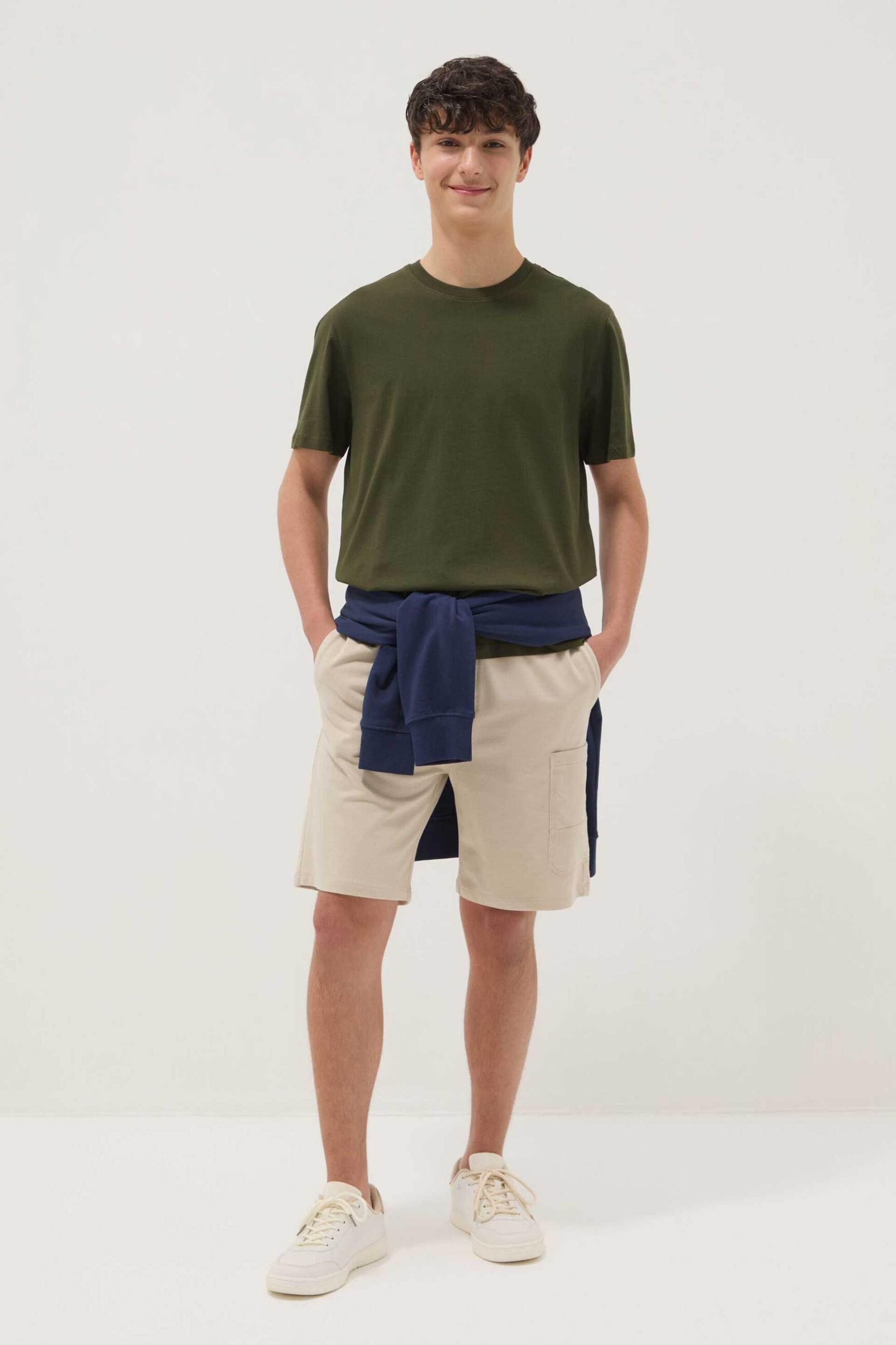 OVS παιδικό σορτς μονόχρωμο με ελαστική μέση Oversized Fit - 002681467 Μπεζ