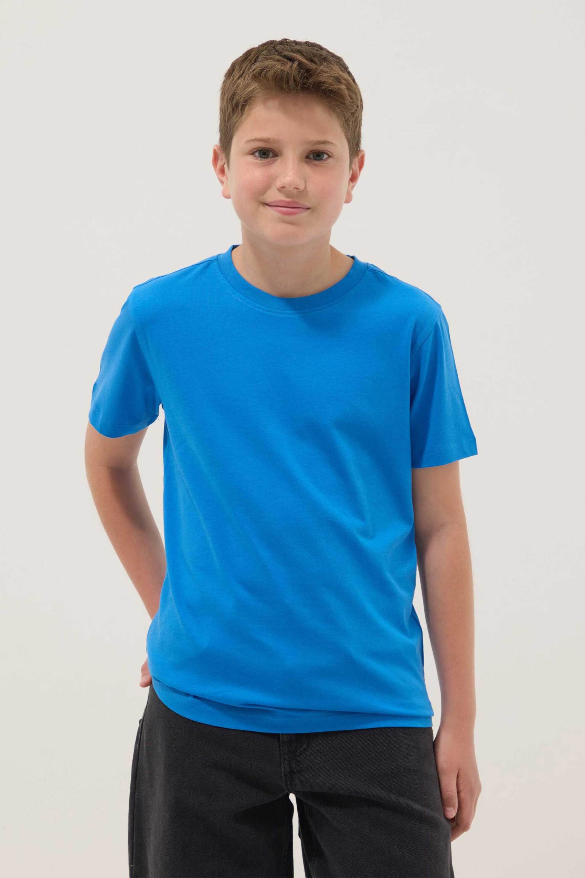OVS παιδικό T-shirt μονόχρωμο Regular Fit - 002682652 Μπλε
