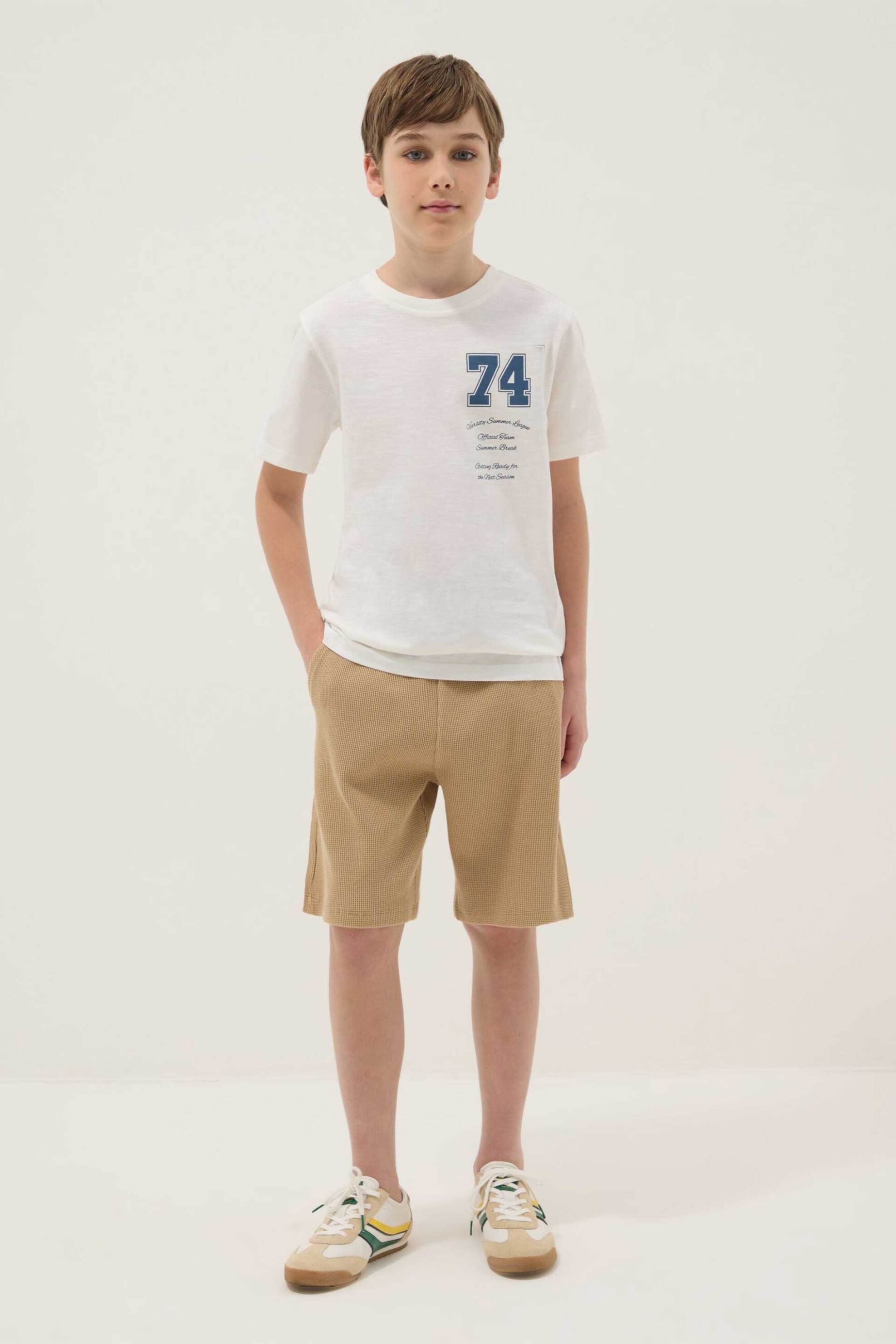 OVS παιδικό σετ με T-shirt και σορτς (2 τεμάχια) - 002585337 Λευκό