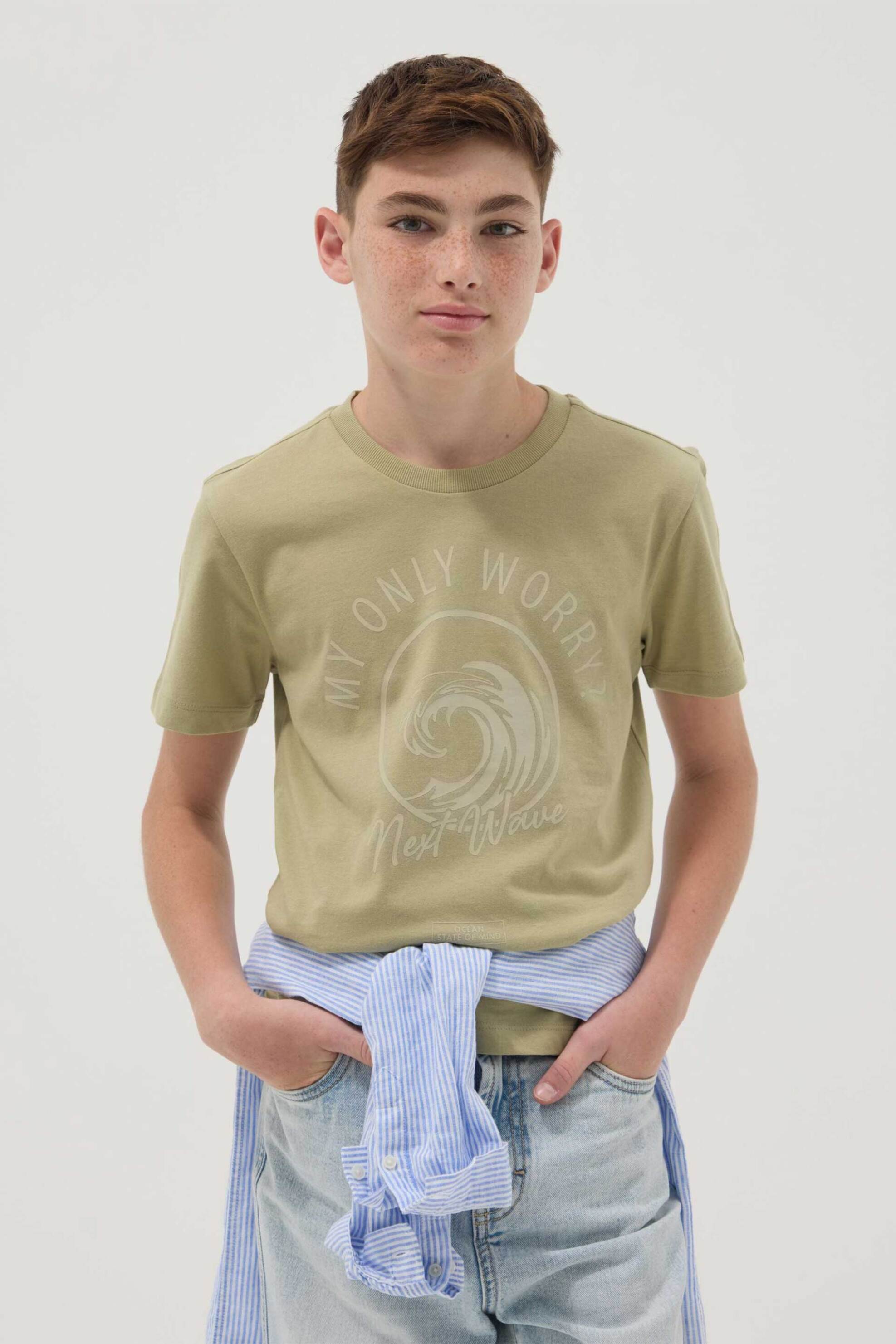 OVS παιδικό T-shirt με print Regular Fit - 002682463 Λαδί