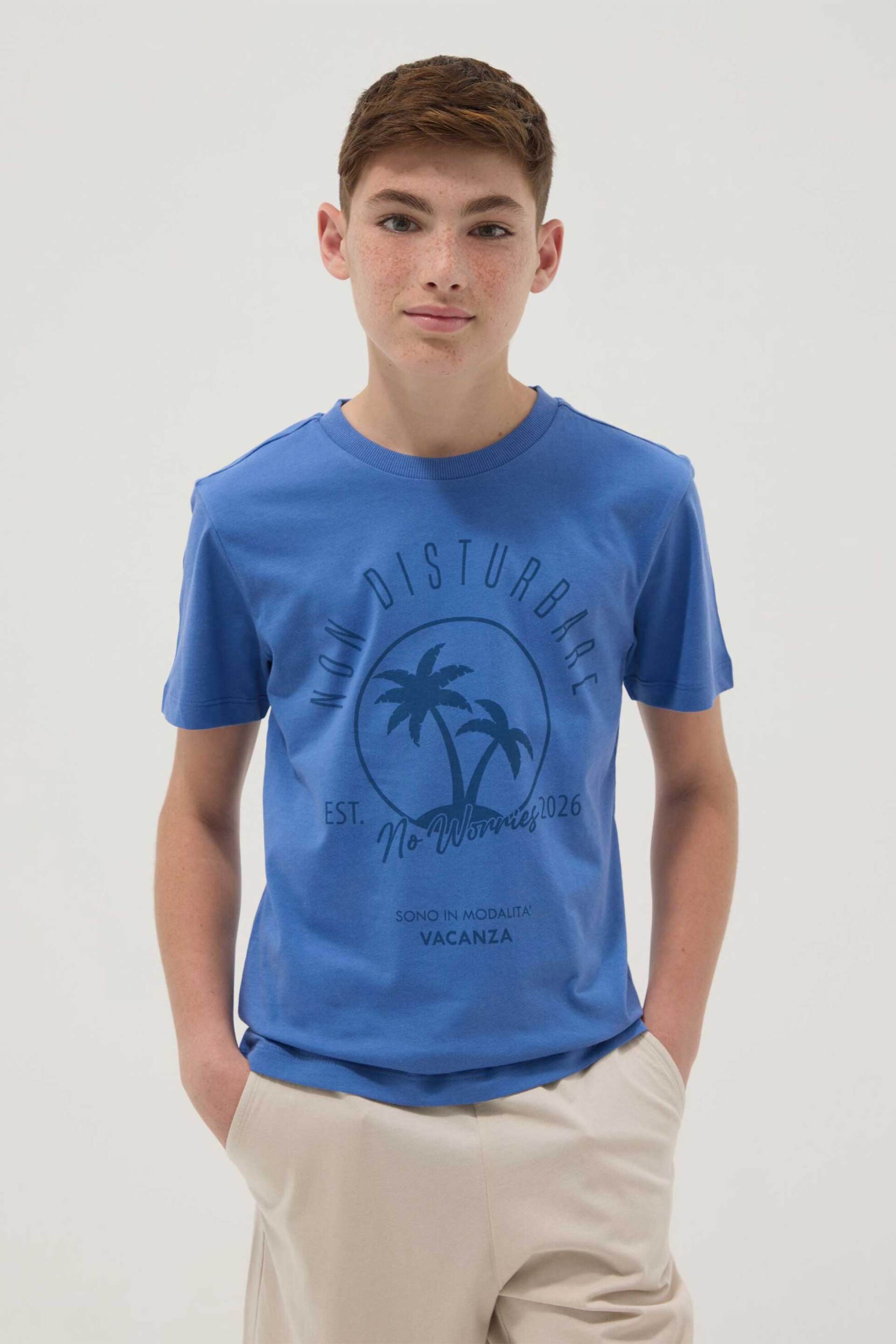 OVS παιδικό T-shirt με print Regular Fit - 002682478 Μπλε
