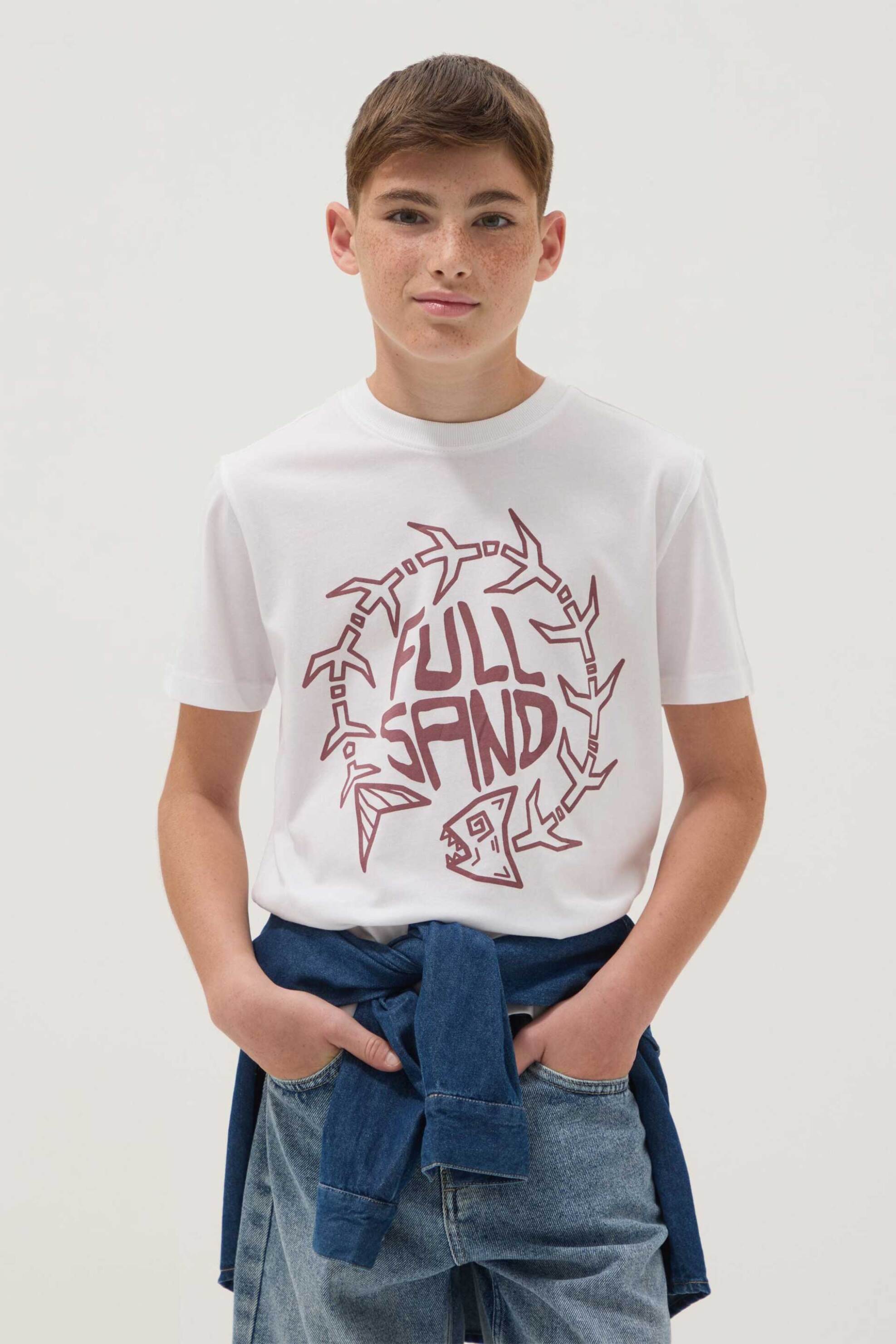 OVS παιδικό T-shirt με graphic print Regular Fit - 002690573 Λευκό