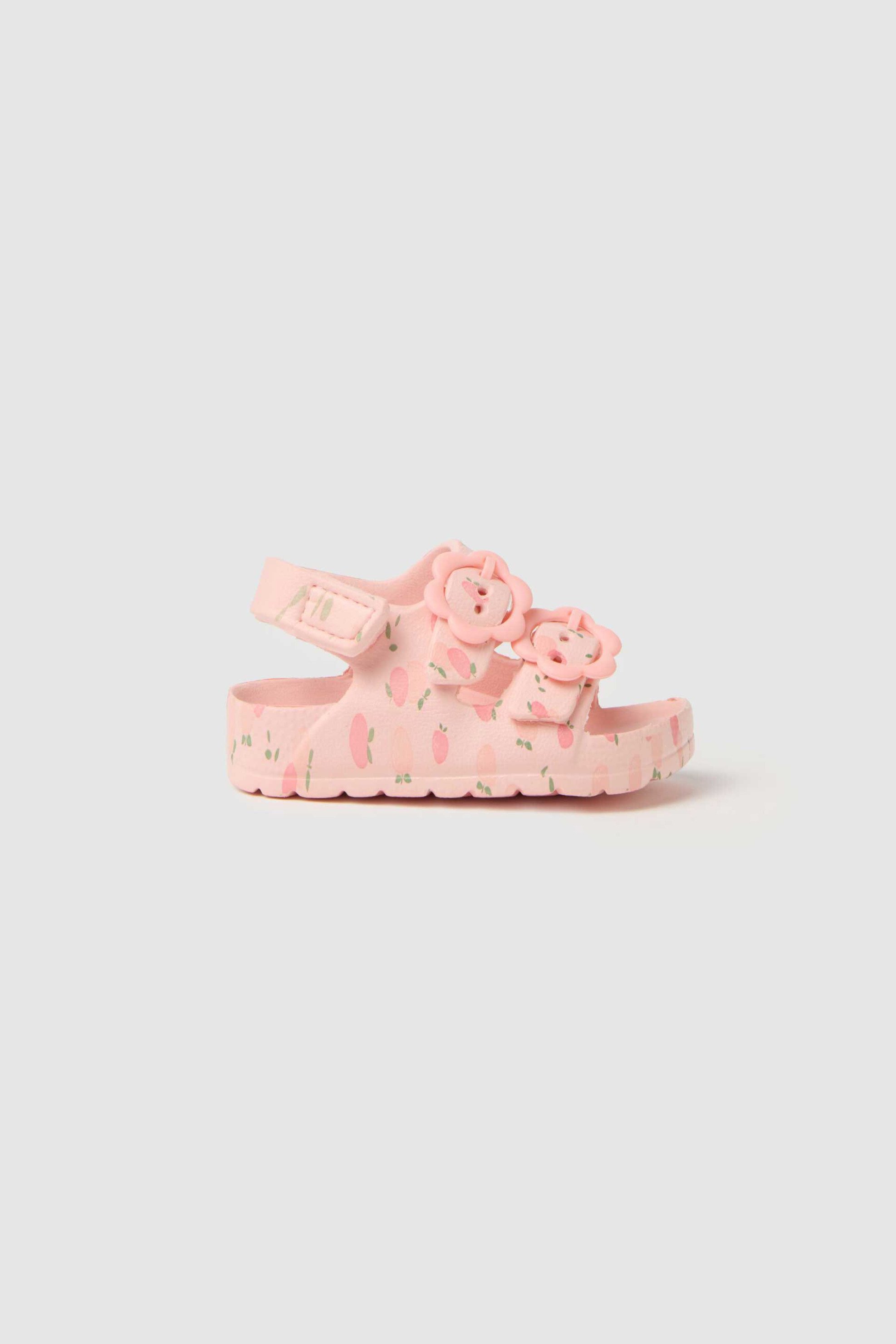OVS βρεφικά σανδάλια για κορίτσια με all-over flower print - 002199130 Ροζ