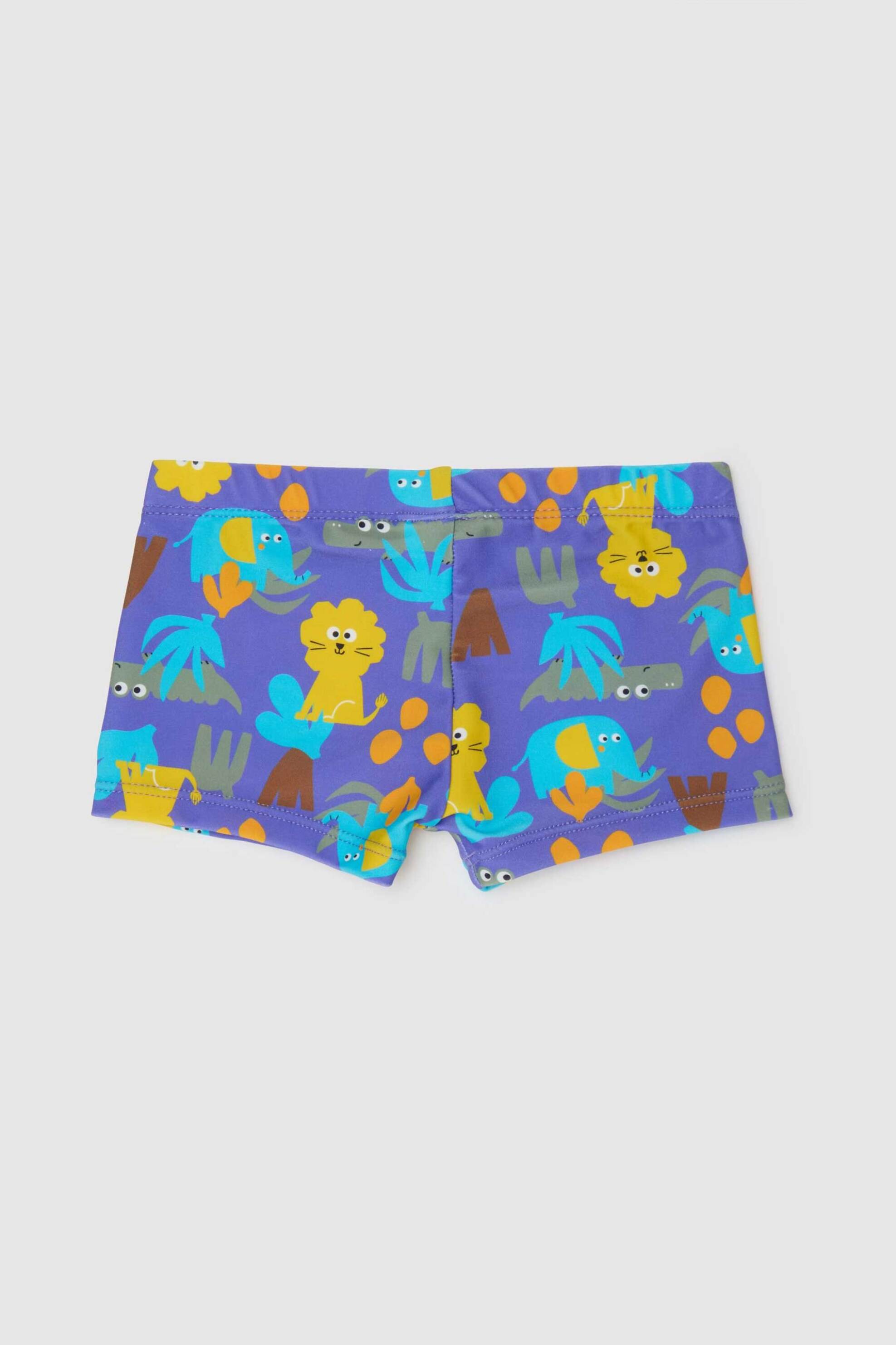 OVS βρεφικό μαγιό trunk για αγόρια με πολύχρωμο tropical animal print - 002199191 Μοβ φωτογραφία