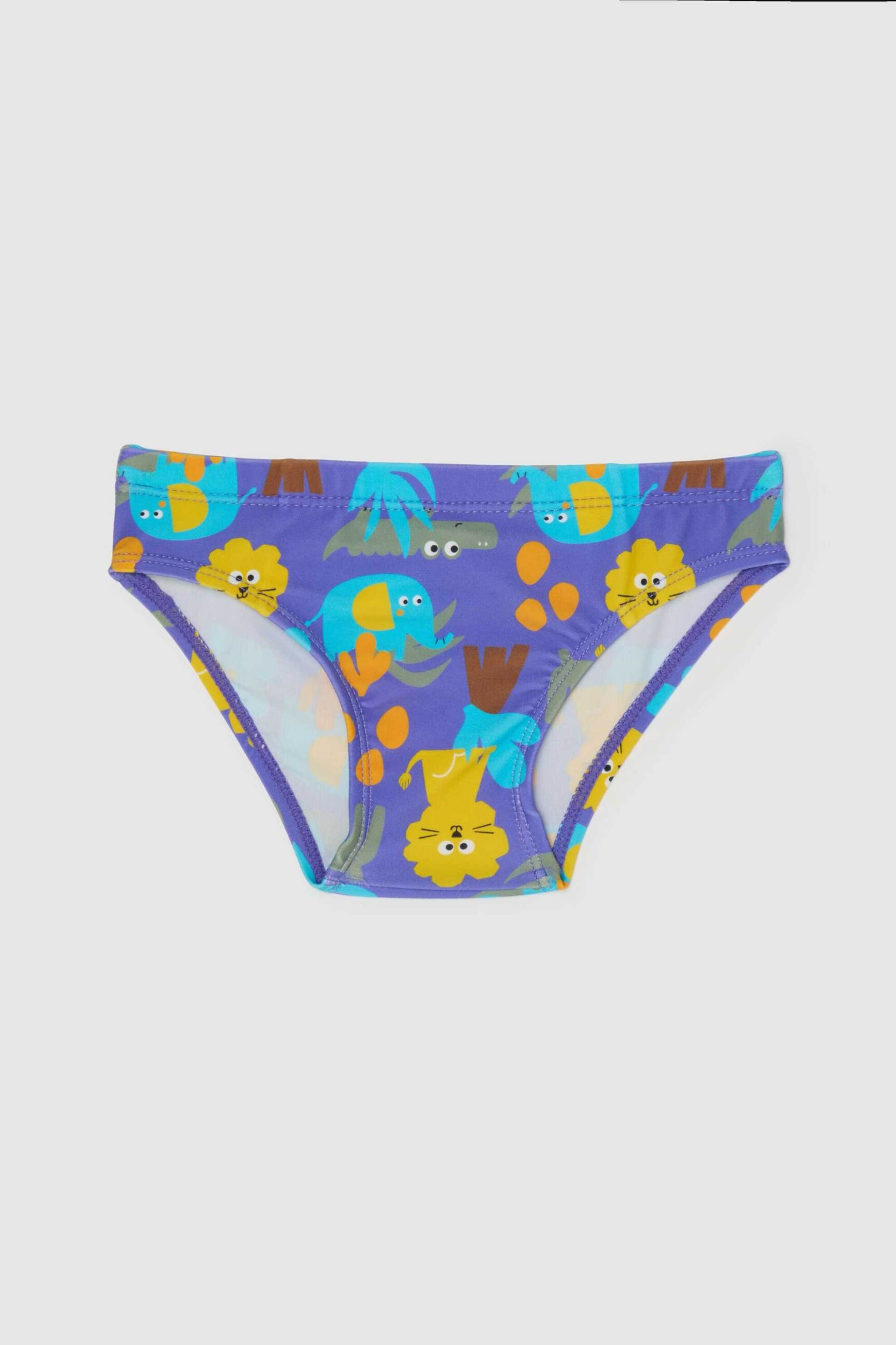 OVS KIDS OVS βρεφικό μαγιό σλιπ για αγόρια με πολύχρωμο tropical animal print - 002199201 Μοβ