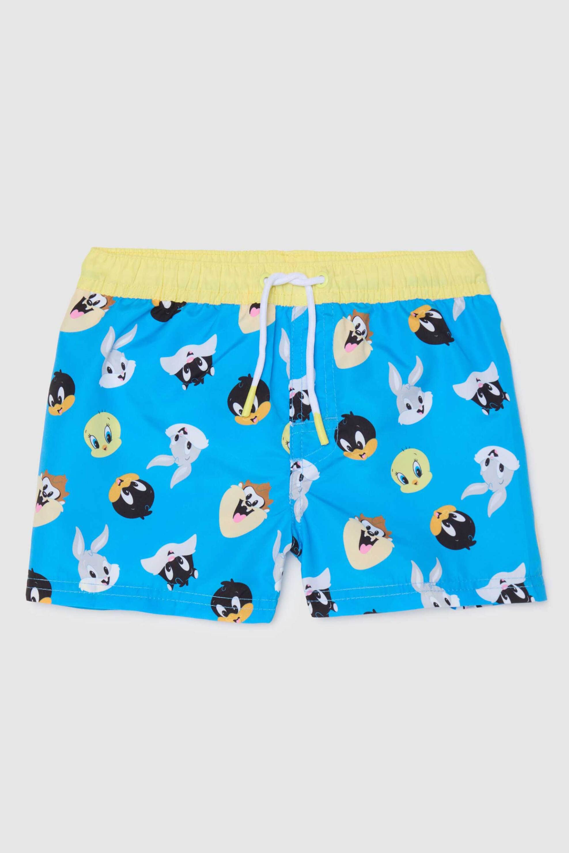 OVS βρεφικό μαγιό σορτς για αγόρια με Looney Tunes print - 002199257 Μπλε Ανοιχτό