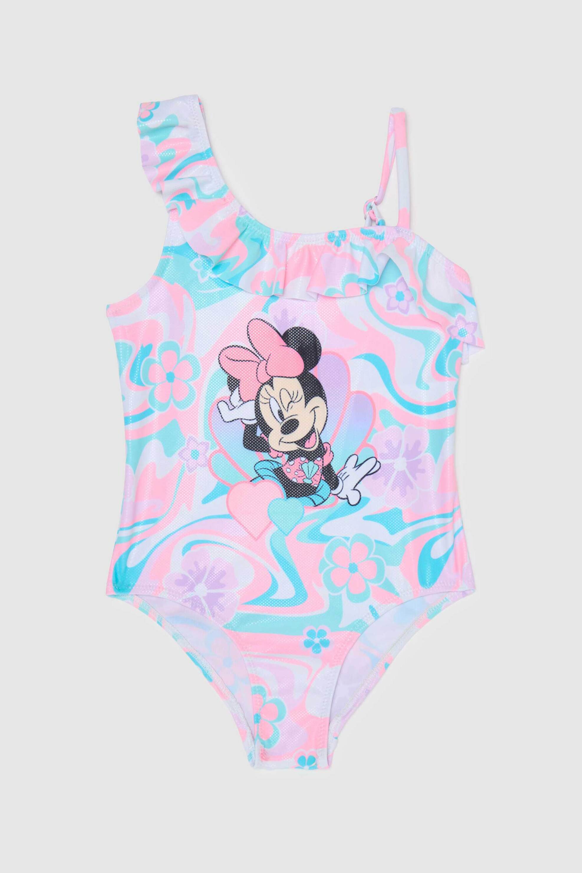 OVS KIDS OVS παιδικό μαγιό ολόσωμο με Disney Minnie Mouse print λεπτομέρειες με βολάν - 002199912 Ροζ