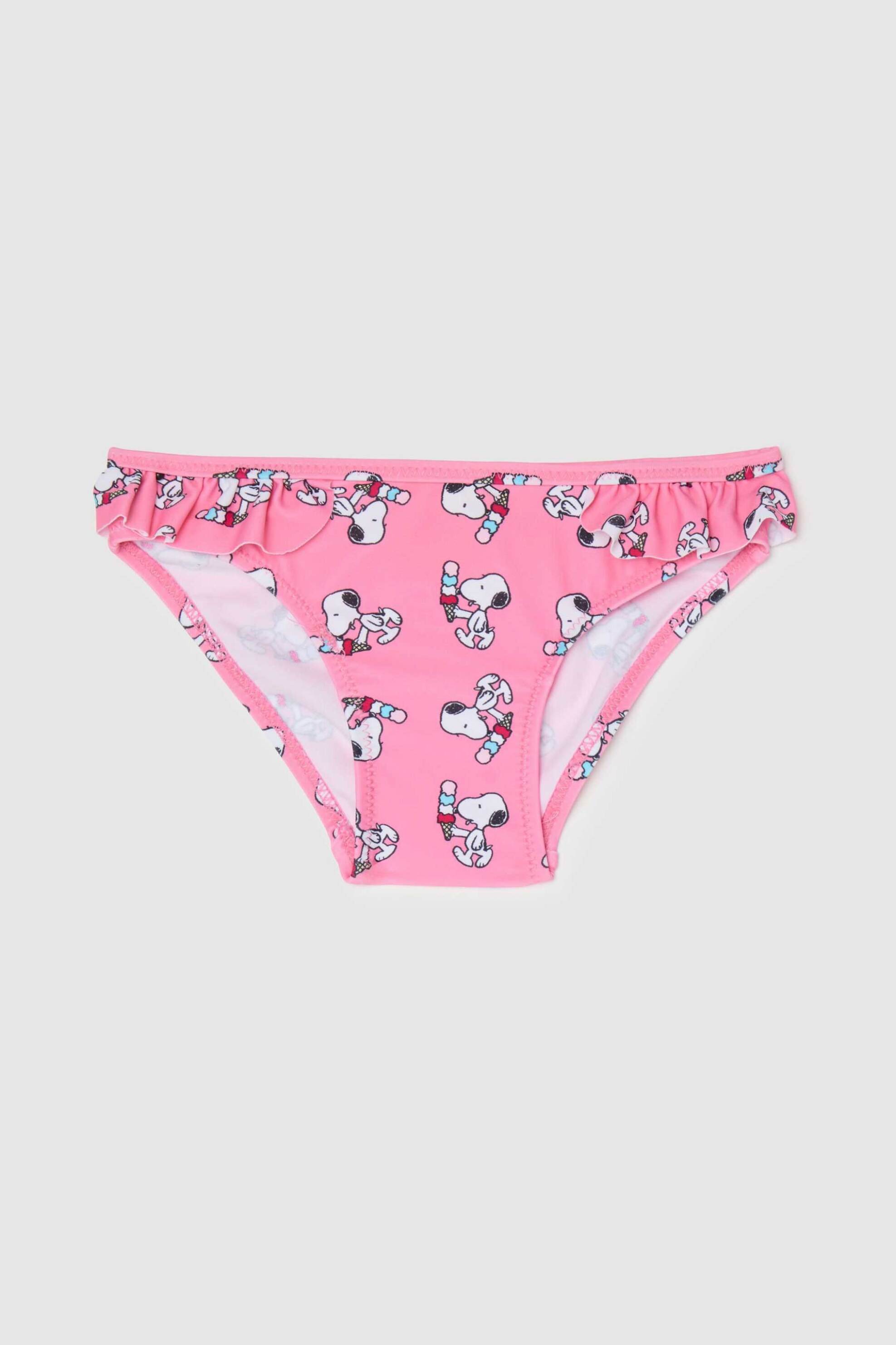 OVS KIDS OVS βρεφικό μαγιό σλιπ για κορίτσια με Snoopy print και βολάν - 002259045 Ροζ