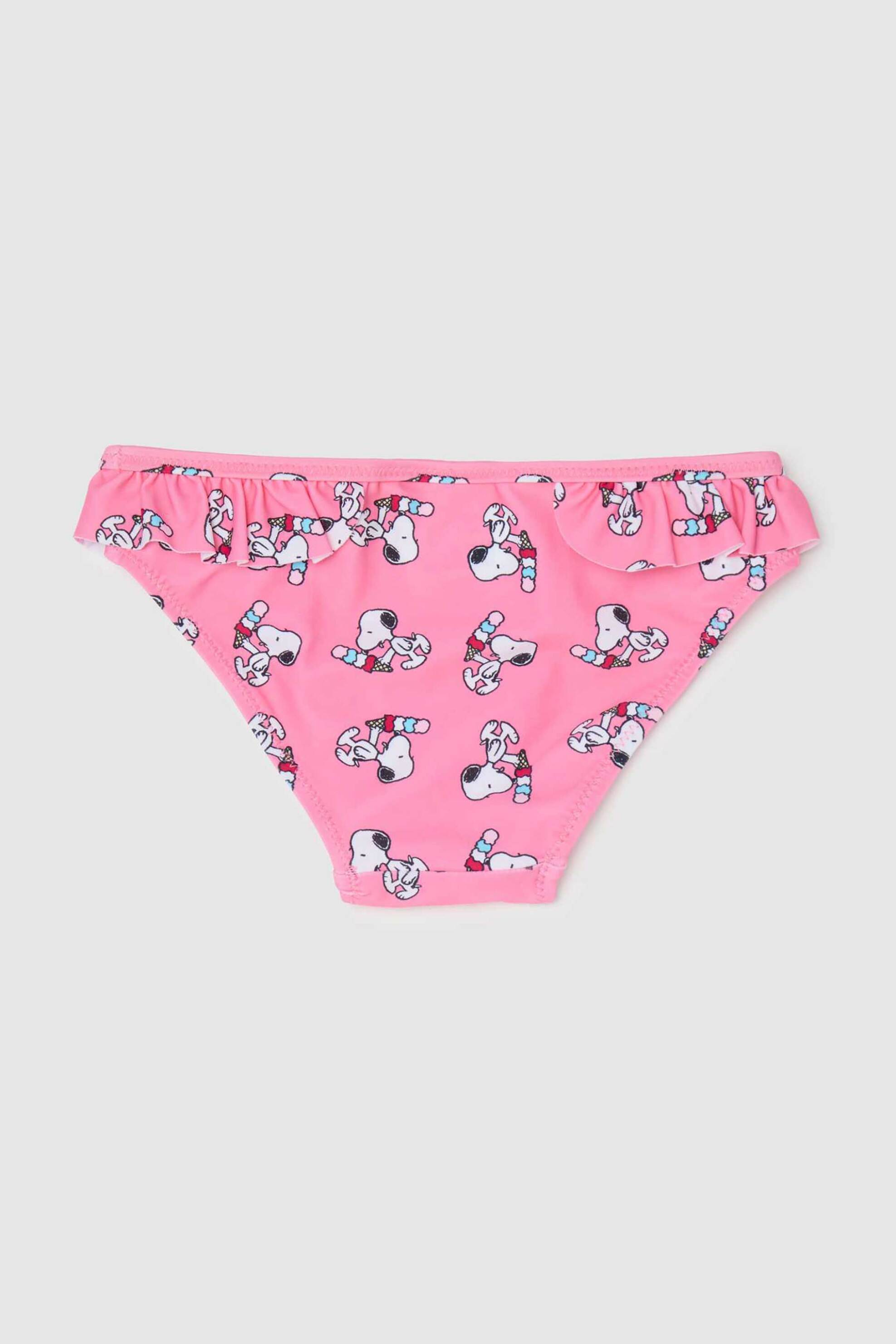 OVS βρεφικό μαγιό σλιπ για κορίτσια με Snoopy print και βολάν - 002259045 Ροζ φωτογραφία