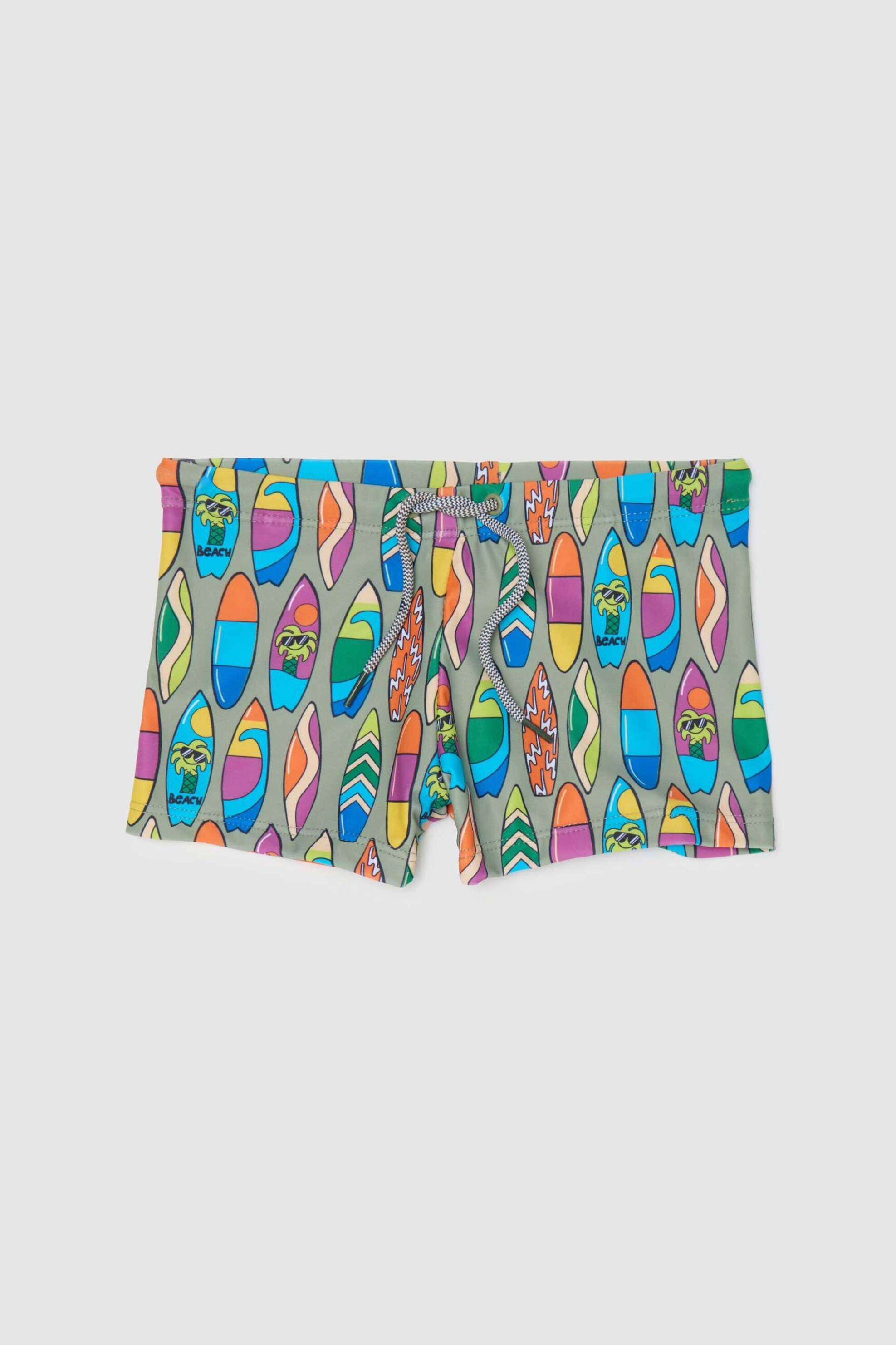 OVS παιδικό μαγιό trunk για αγόρια με surf print - 002272945 Πράσινο Σκούρο