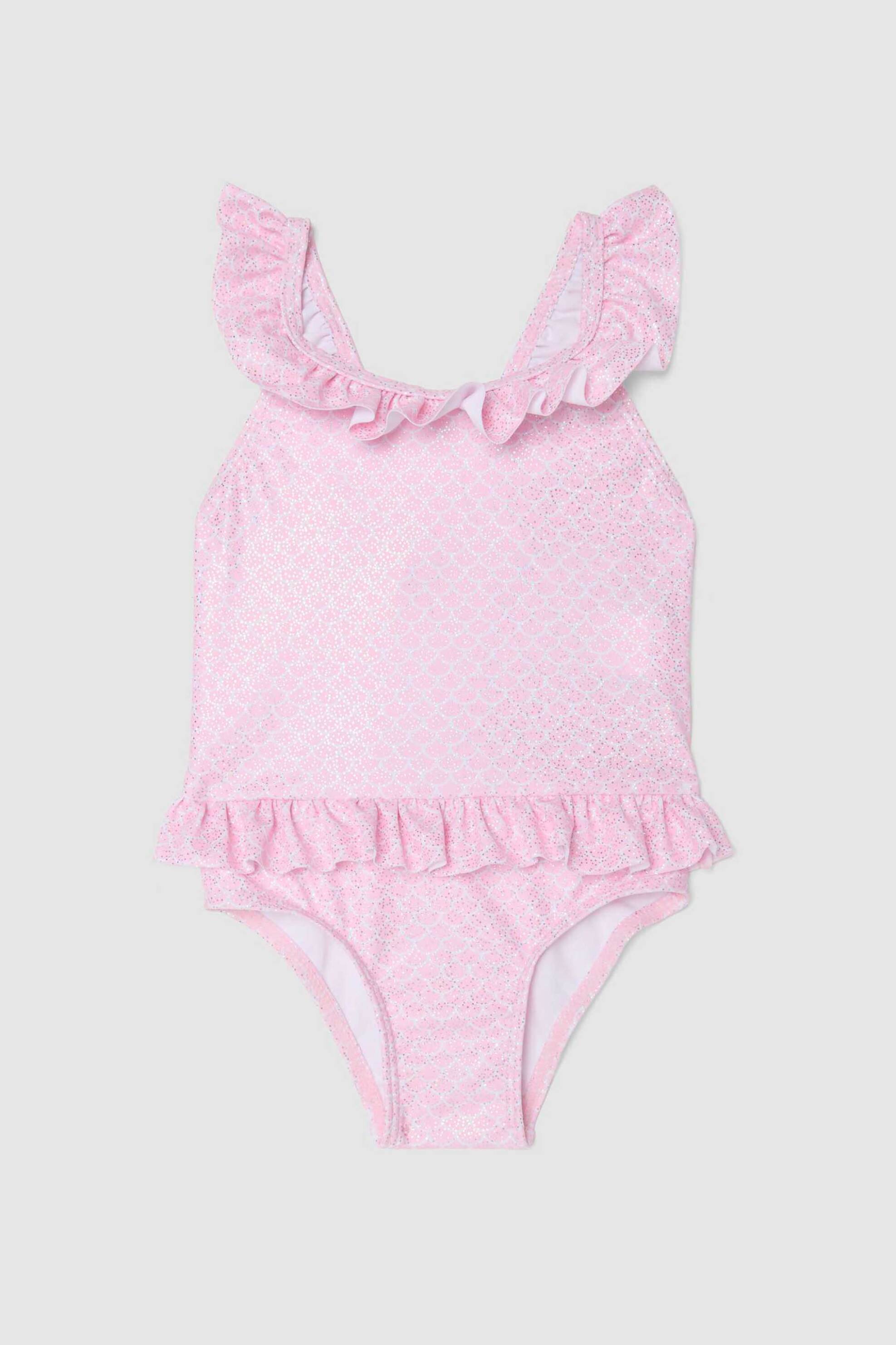 OVS KIDS OVS βρεφικό μαγιό ολόσωμο με βολάν και all-over print - 002569149 Ροζ