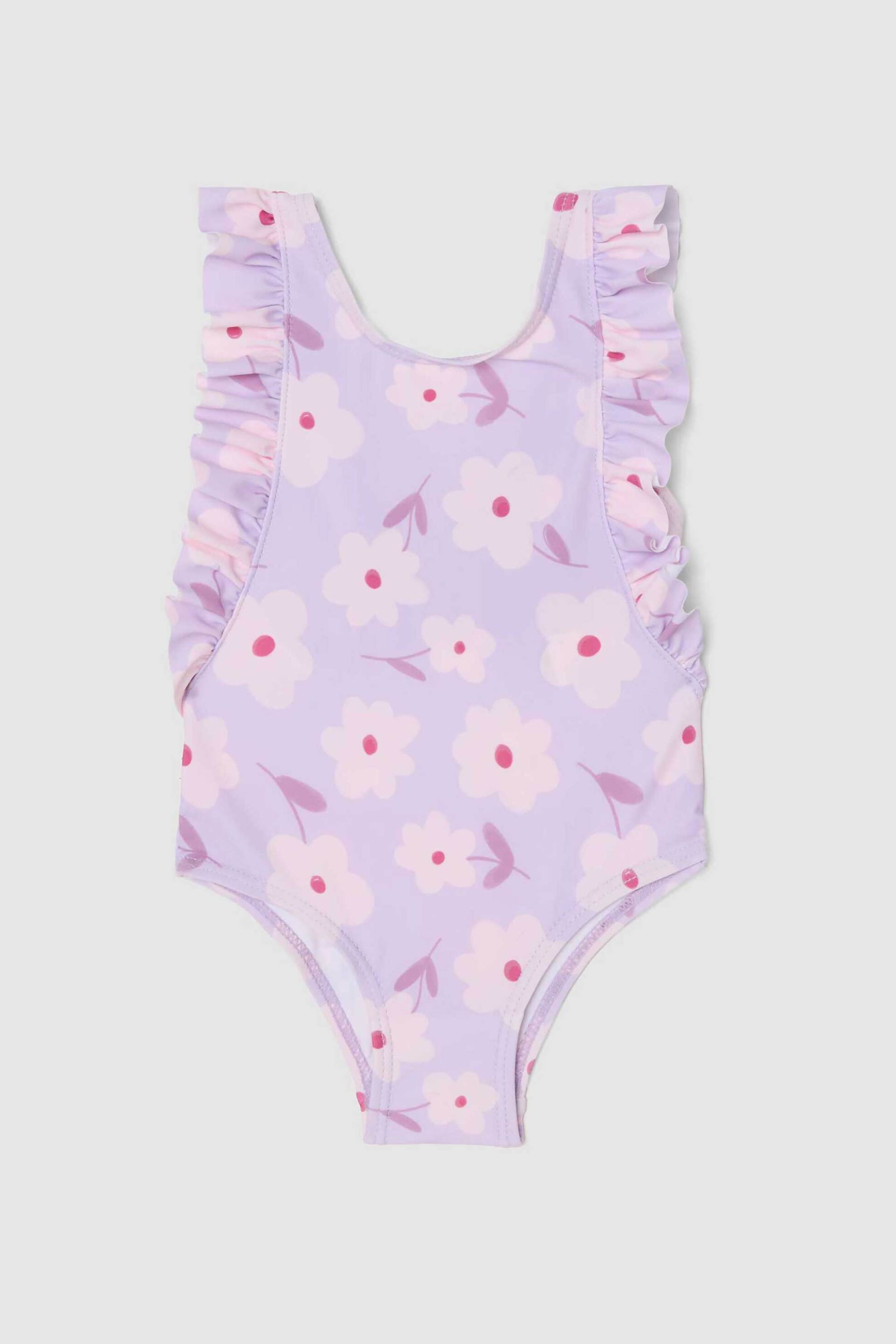 OVS KIDS OVS βρεφικό μαγιό ολόσωμο με βολάν και floral print - 002569155 Μοβ
