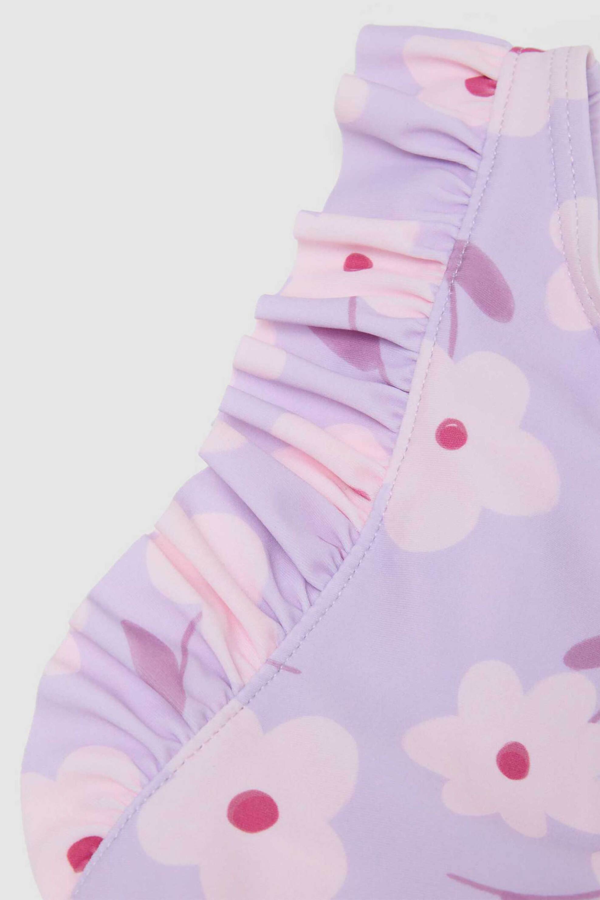 OVS βρεφικό μαγιό ολόσωμο με βολάν και floral print - 002569155 Μοβ φωτογραφία