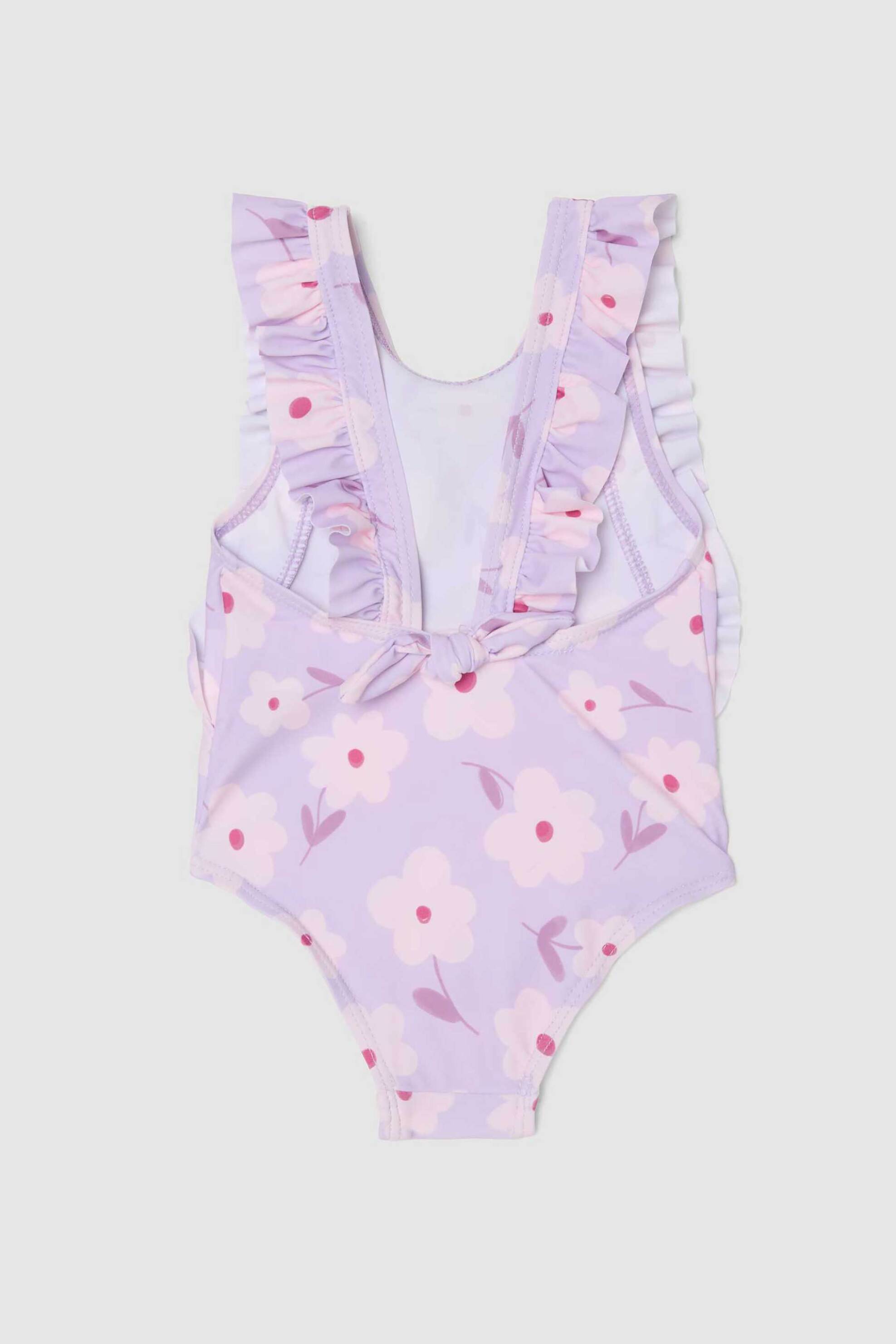 OVS βρεφικό μαγιό ολόσωμο με βολάν και floral print - 002569155 Μοβ φωτογραφία