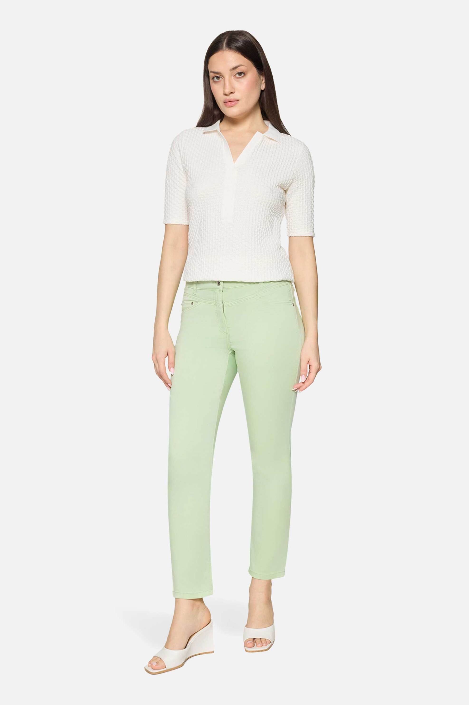 Betty Barclay γυναικείο cropped παντελόνι Slim Fit - 6818/2518 Πράσινο Ανοιχτό