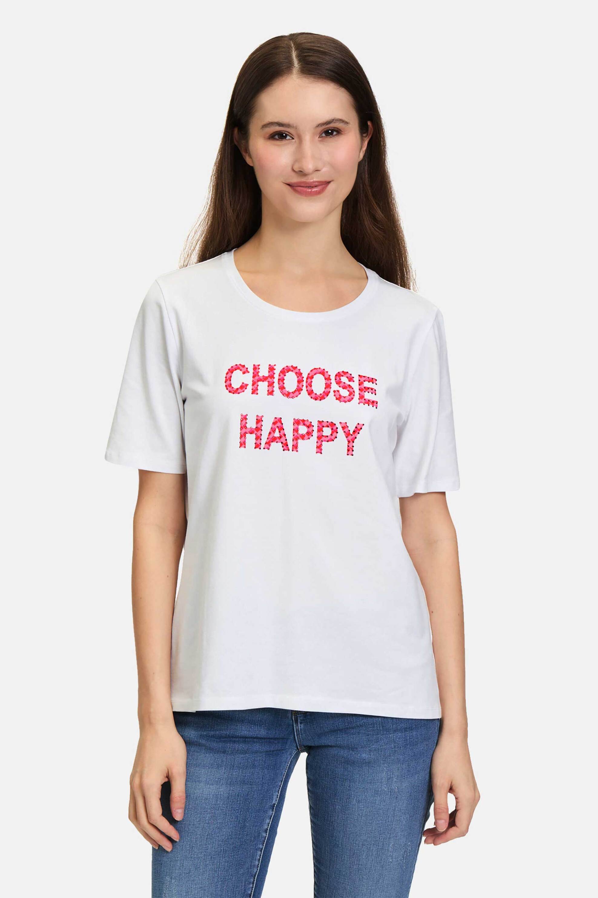BETTY BARCLAY Betty Barclay γυναικείο T-shirt με lettering από τρουκς - 2422/1092 Λευκό