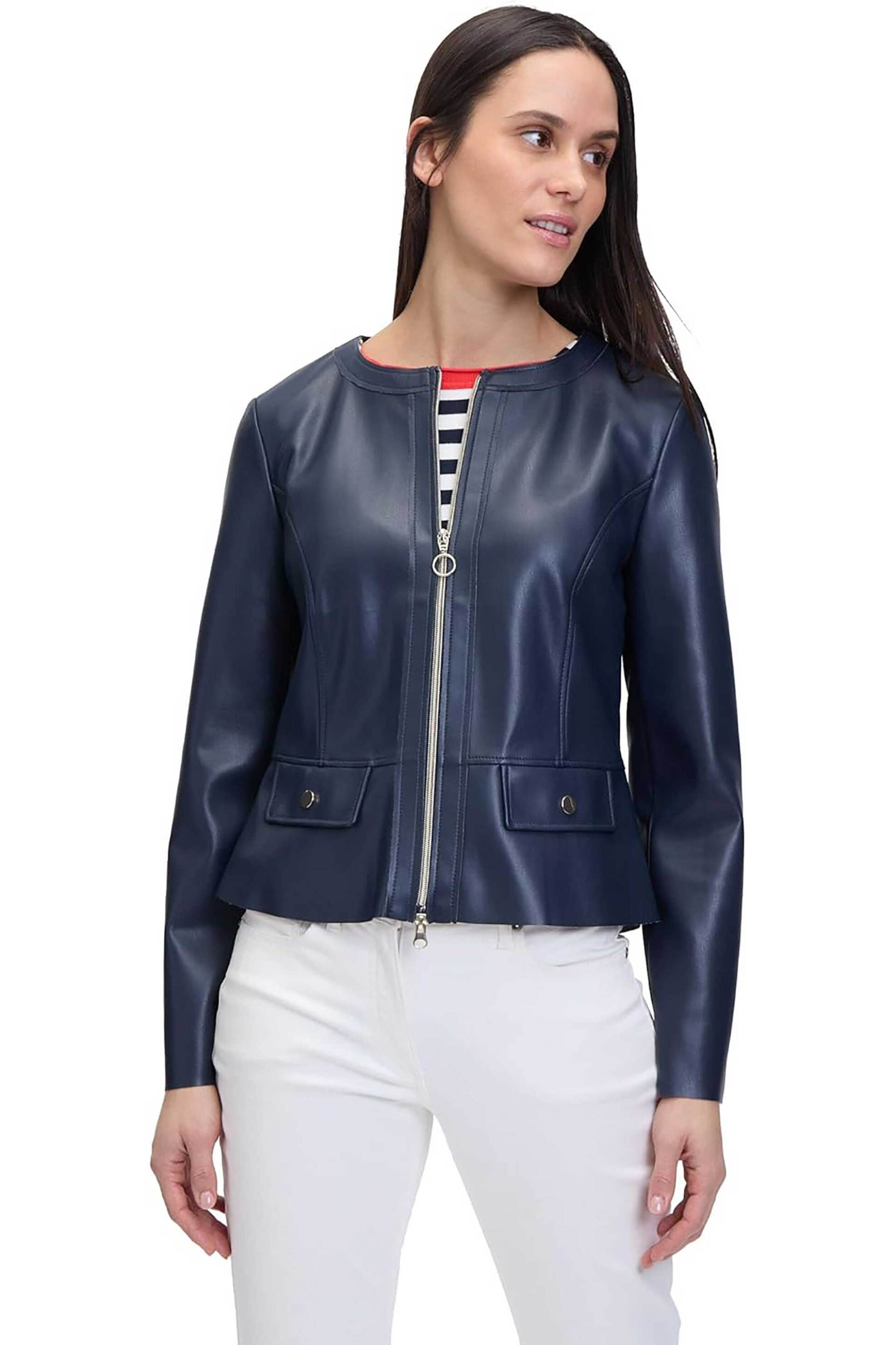 BETTY BARCLAY Betty Barclay γυναικείο jacket με δερμάτινη όψη - 4514/2738 Μπλε Σκούρο 2025