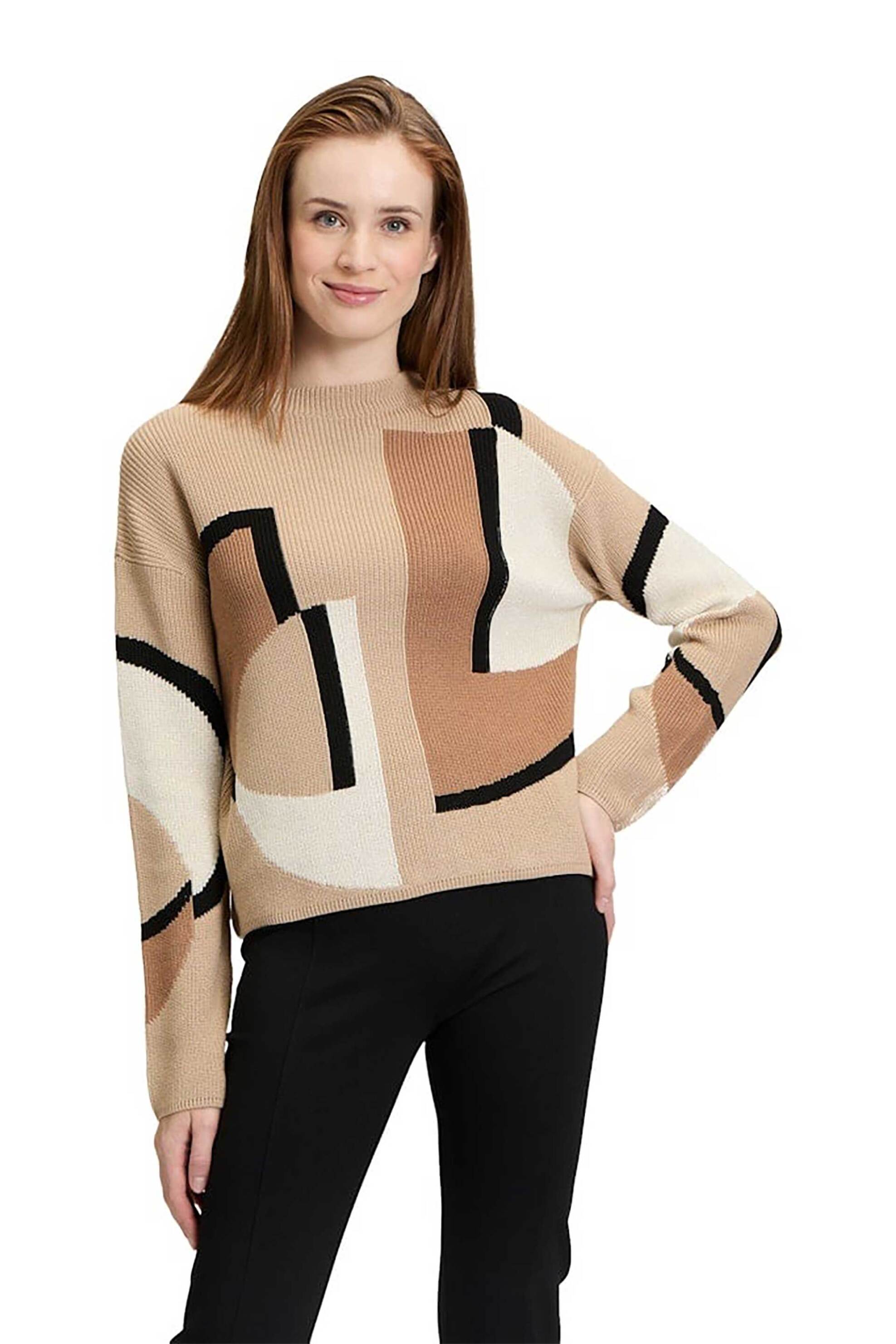 BETTY BARCLAY Betty Barclay γυναικείο πουλόβερ με σχέδιο - 5205/1018 Μπεζ 2025