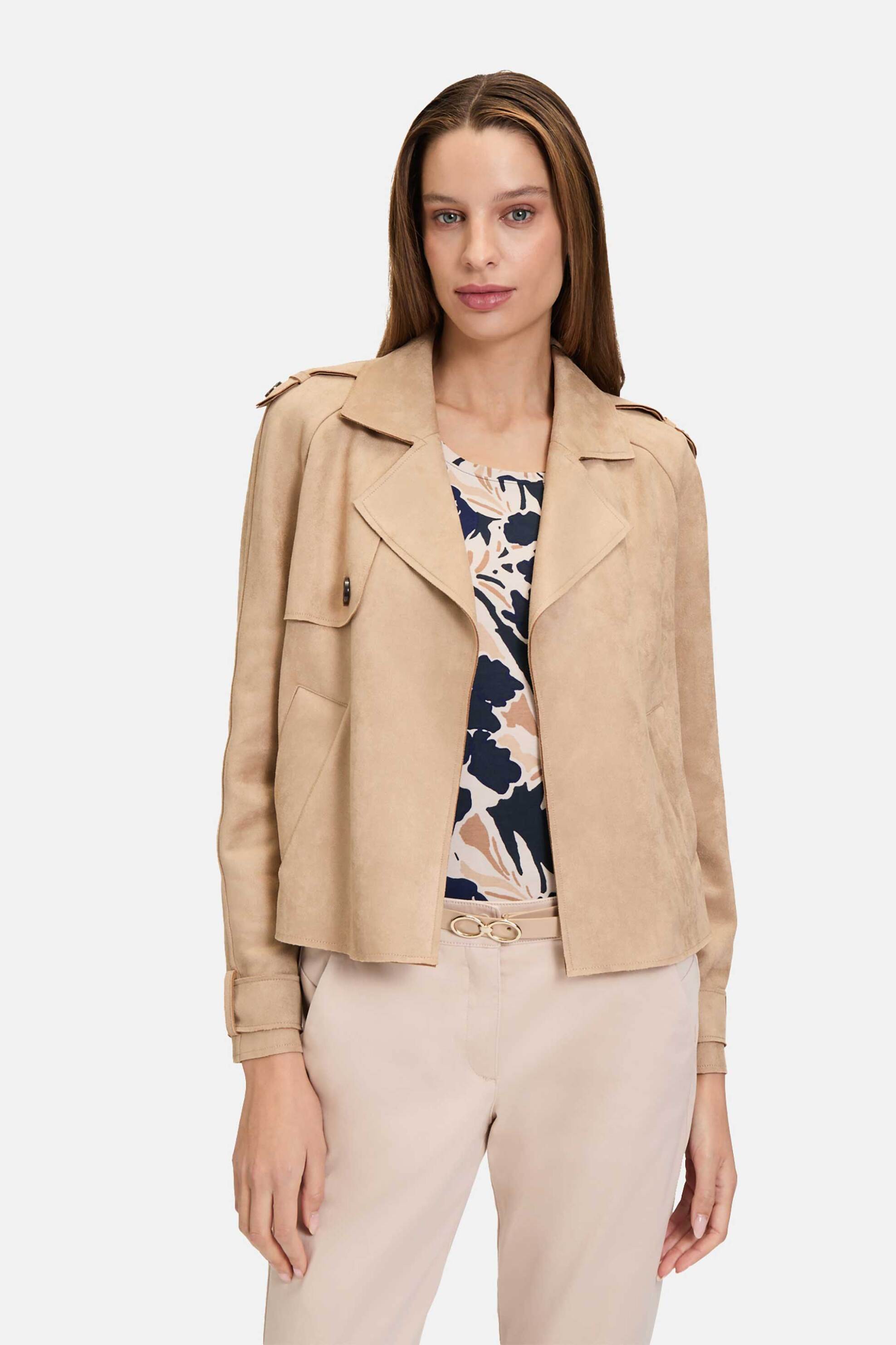 BETTY BARCLAY Betty Barclay γυναικείο jacket με βελούδινη υφή - 4513/1178 Μπεζ 2025