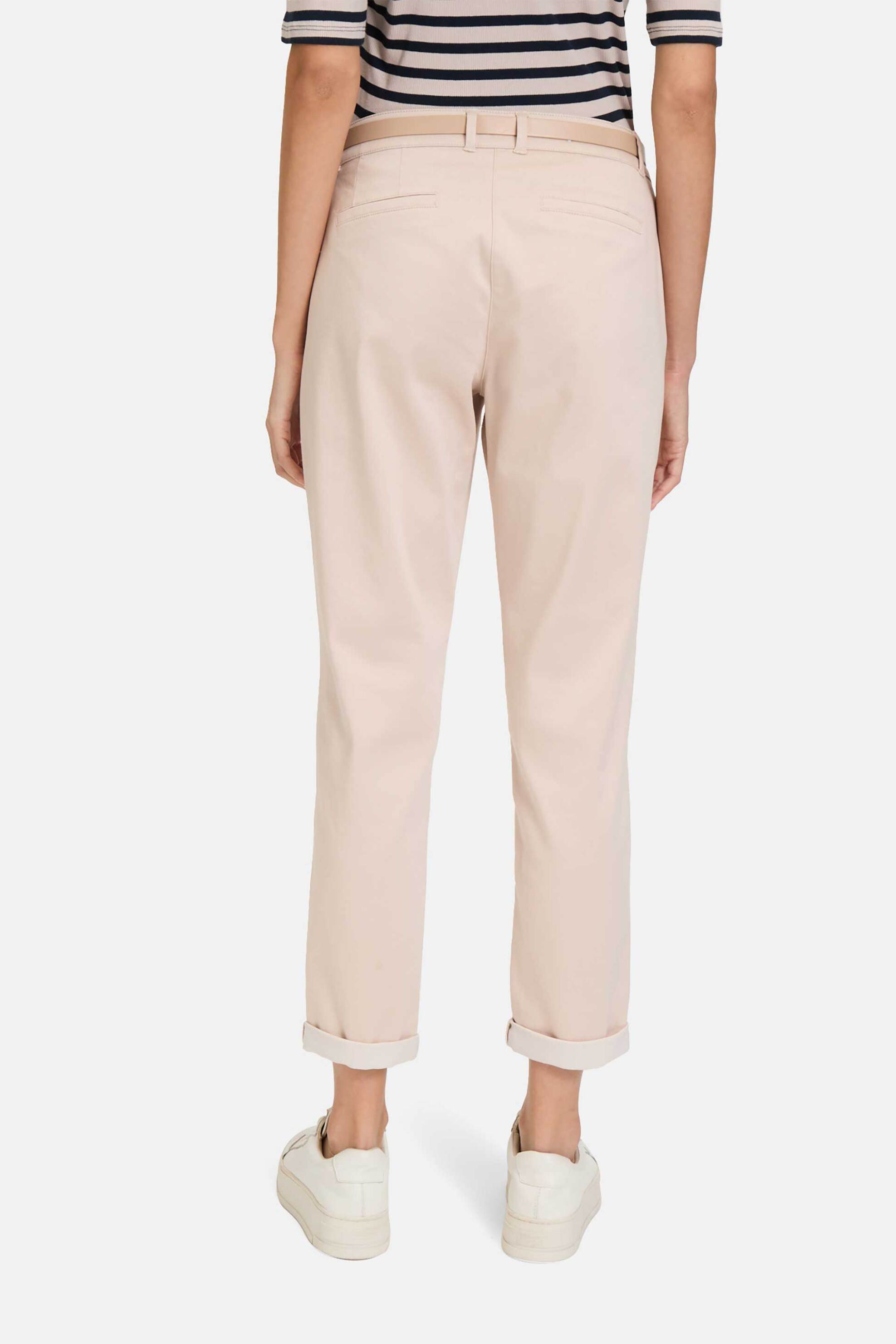 BETTY BARCLAY Betty Barclay γυναικείο παντελόνι chino cropped με ζώνη Relaxed Fit - 6020/2518 Μπεζ - 3