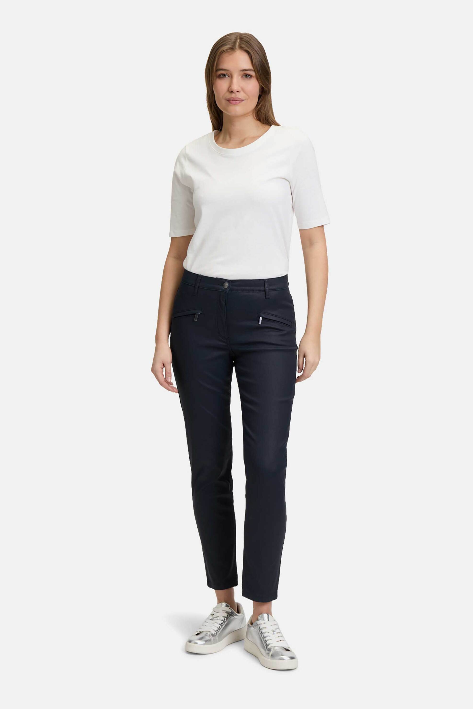 Betty Barclay γυναικείο παντελόνι ψηλόμεσο cropped Slim Fit - 6817/2206 Μπλε Σκούρο