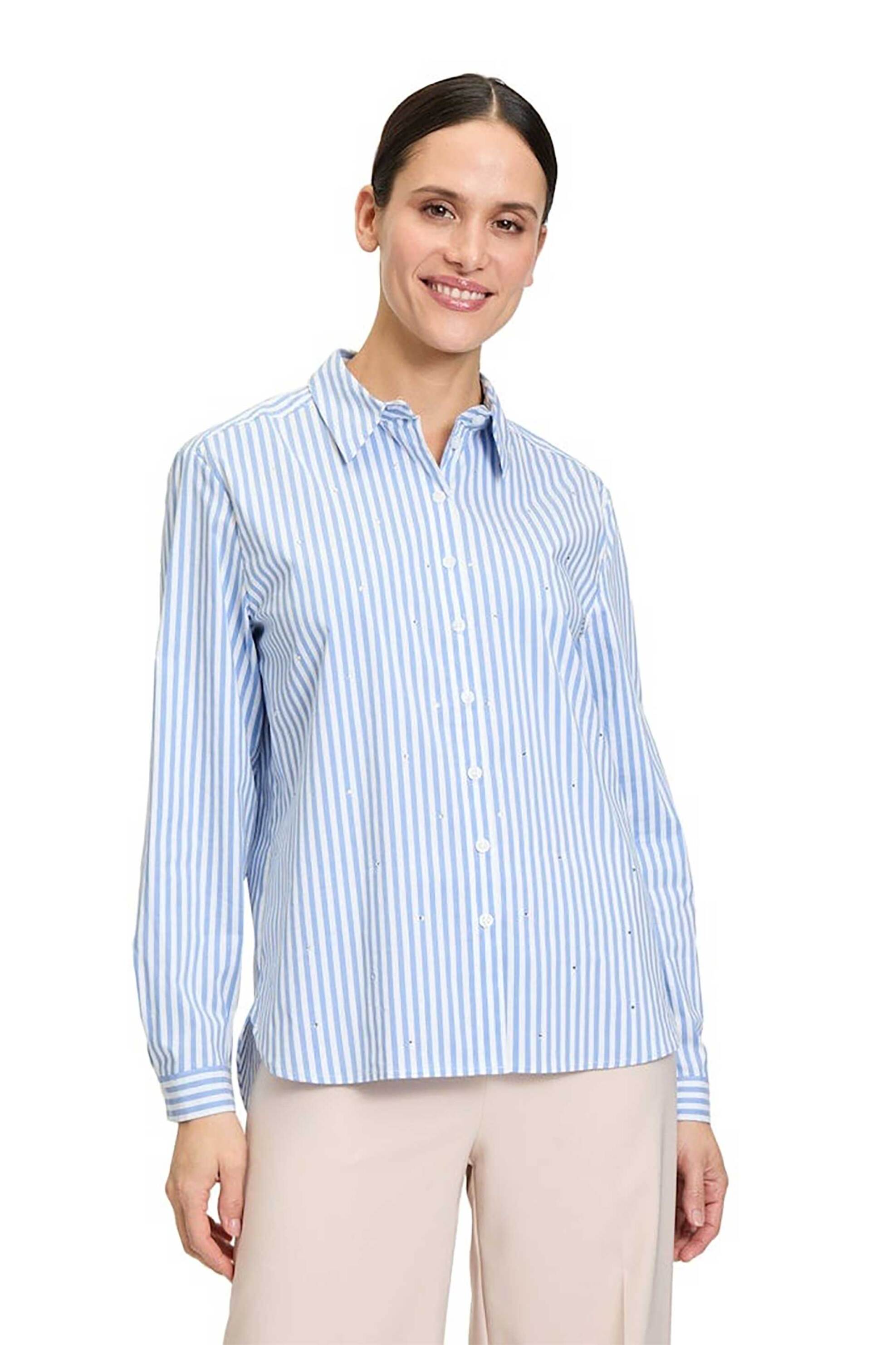 BETTY BARCLAY Betty Barclay γυναικείο πουκάμισο με ριγέ σχέδιο Loose Fit - 8802/1008 Μπλε Ανοιχτό 2025