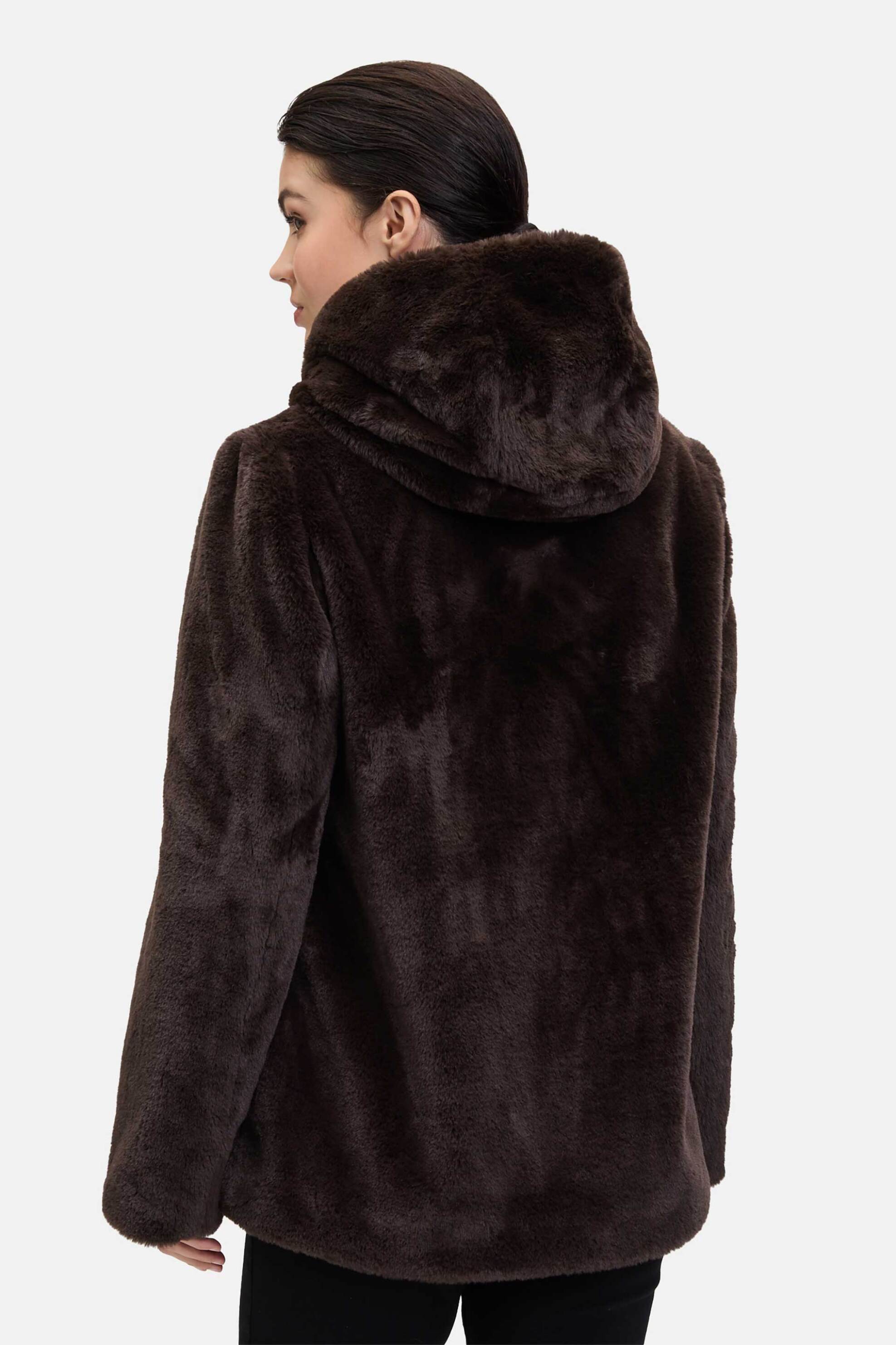 Betty Barclay γυναικείο μπουφάν με κουκούλα και faux γούνα - 7965/1540 Καφέ φωτογραφία