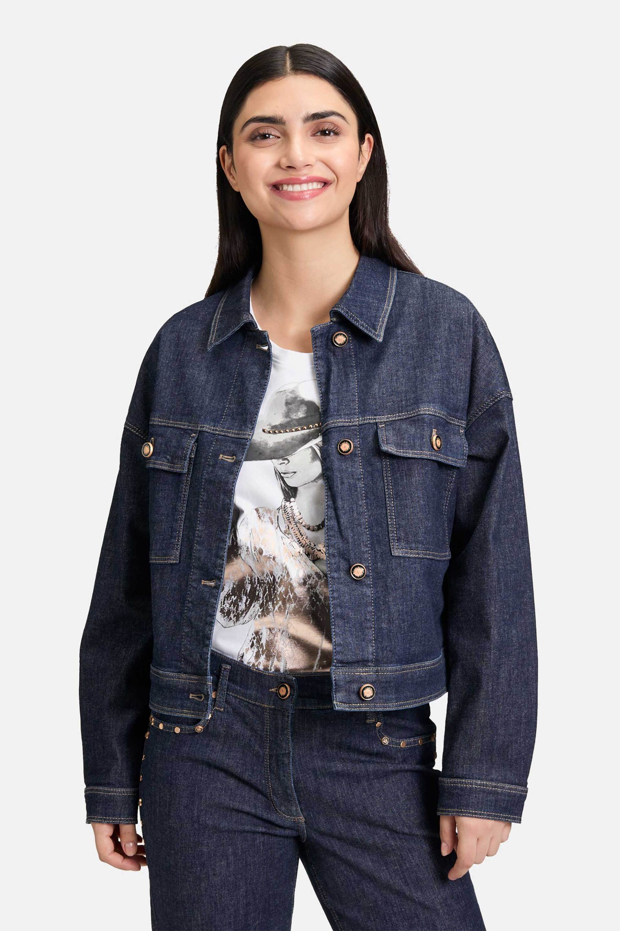 Betty Barclay γυναικείο denim μπουφάν - 4611/1462 Denim Blue Σκούρο