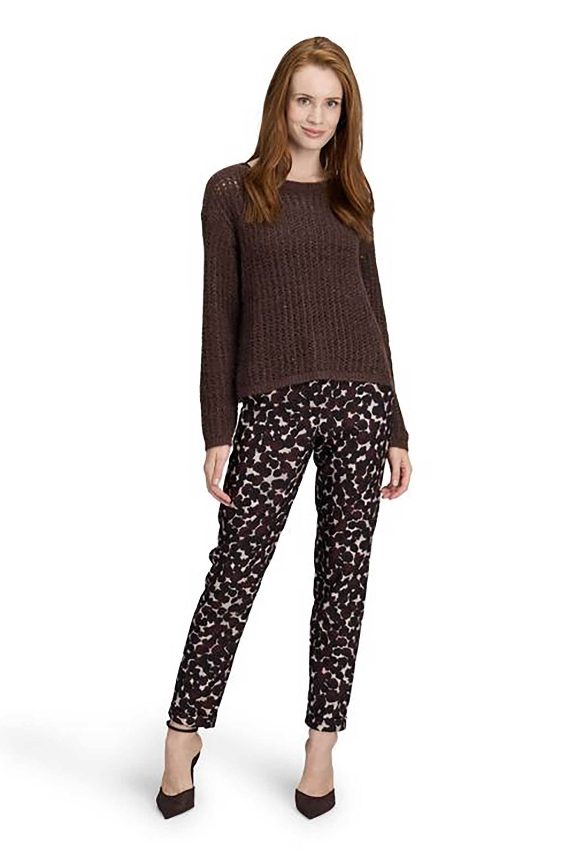 Betty Barclay γυναικείο παντελόνι με all-over print cropped Regular Fit - 6098/1620 Καφέ