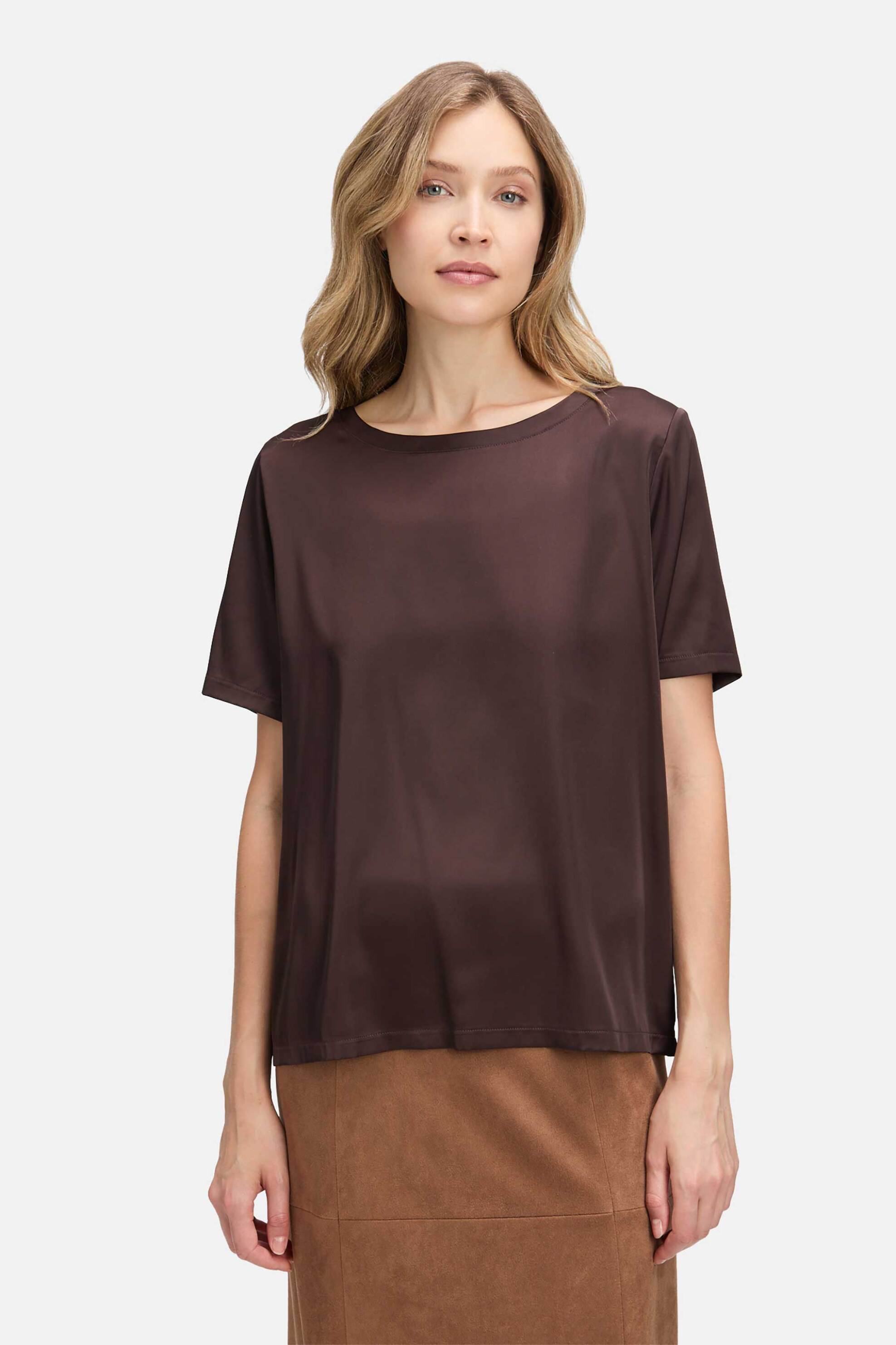 Betty Barclay γυναικεία μπλούζα μονόχρωμη - 8921/1038 Καφέ