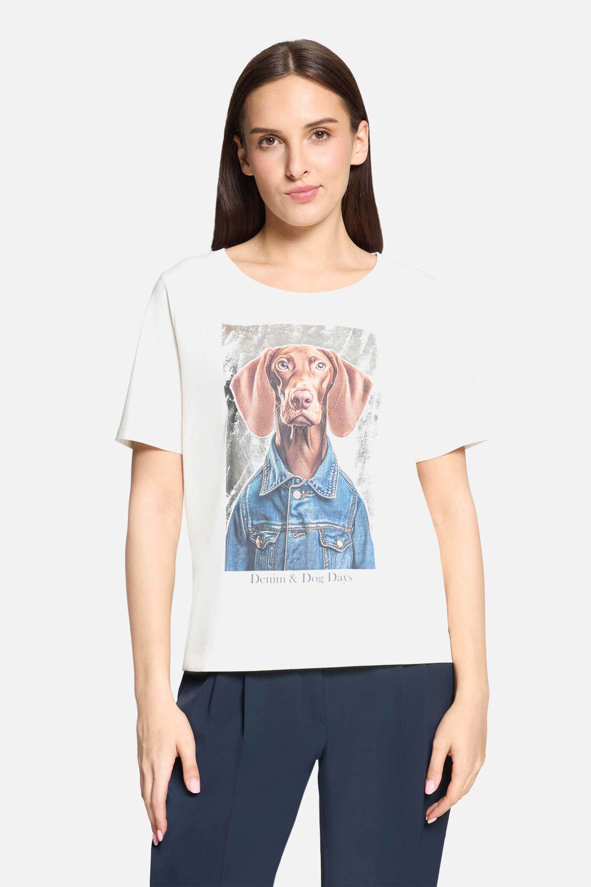 Betty Barclay γυναικείο Τ-shirt με print στο στήθος – 2755/1090 Λευκό