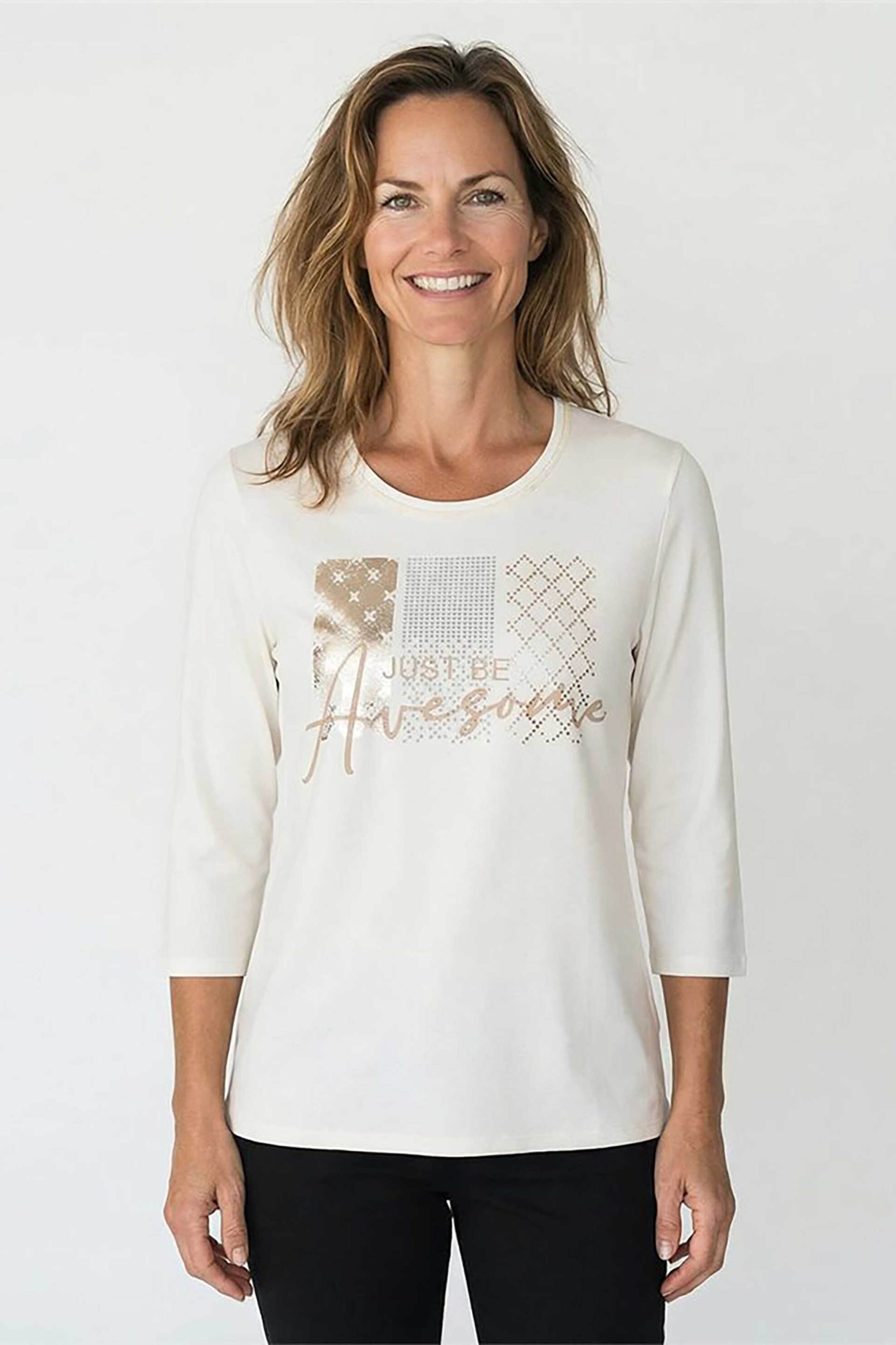 Betty Barclay γυναικεία μπλούζα με print - 2724/1092 Λευκό - BETTY BARCLAY - 