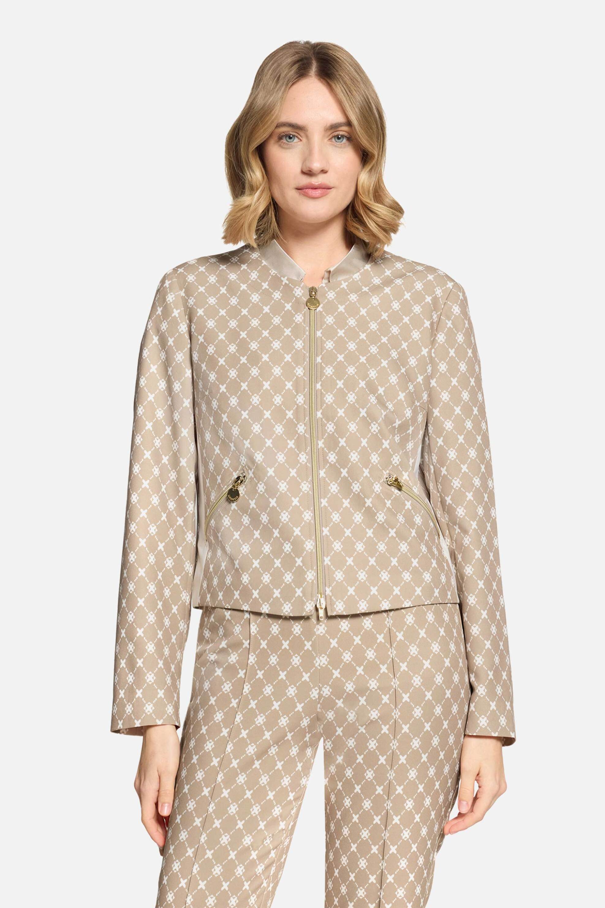 BETTY BARCLAY Betty Barclay γυναικείο σακάκι με all-over logo print - 4714/1706 Μπεζ