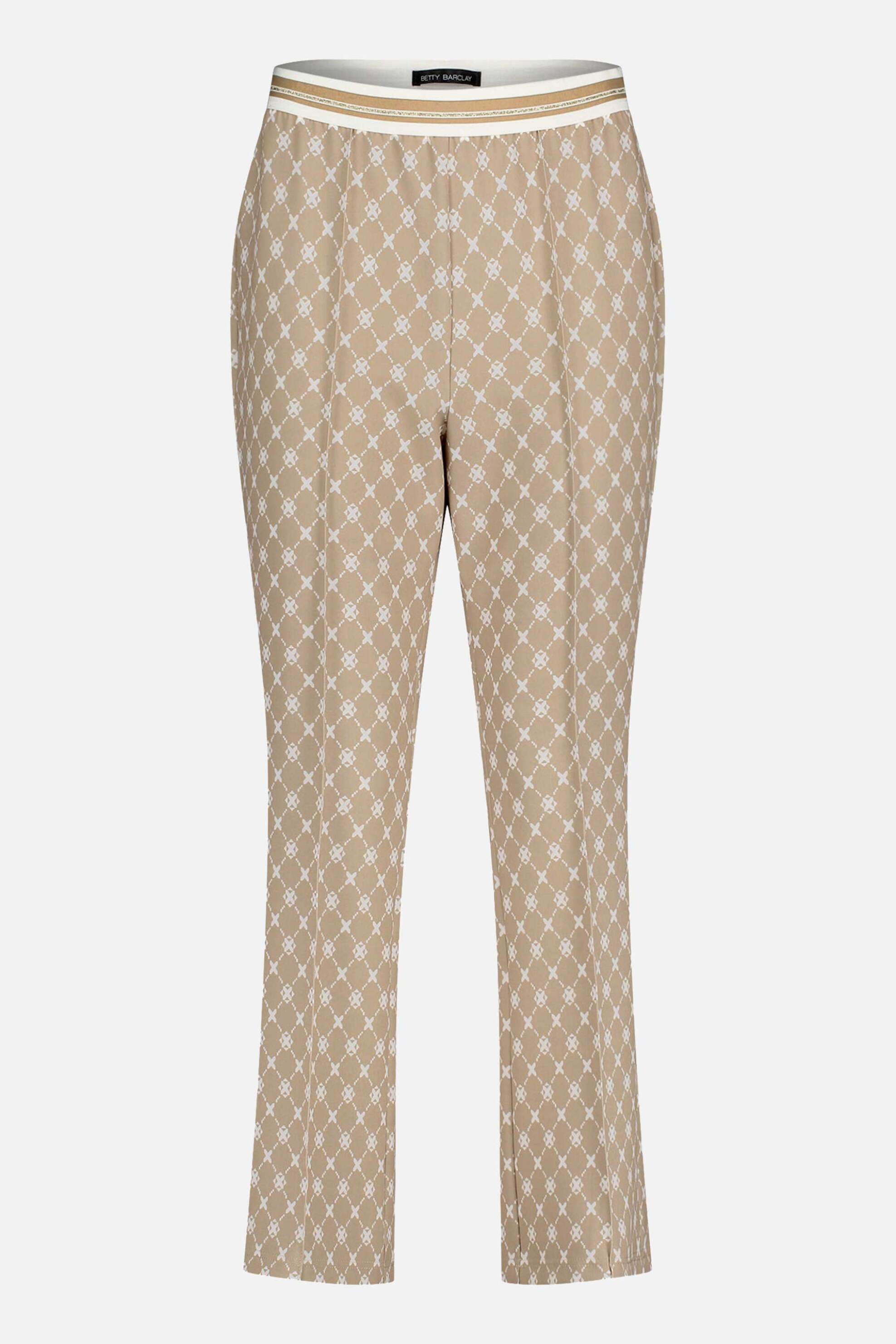 Betty Barclay Γυναικείo Παντελόνι με All-Over Logo Print - 6143 1706 Μπεζ