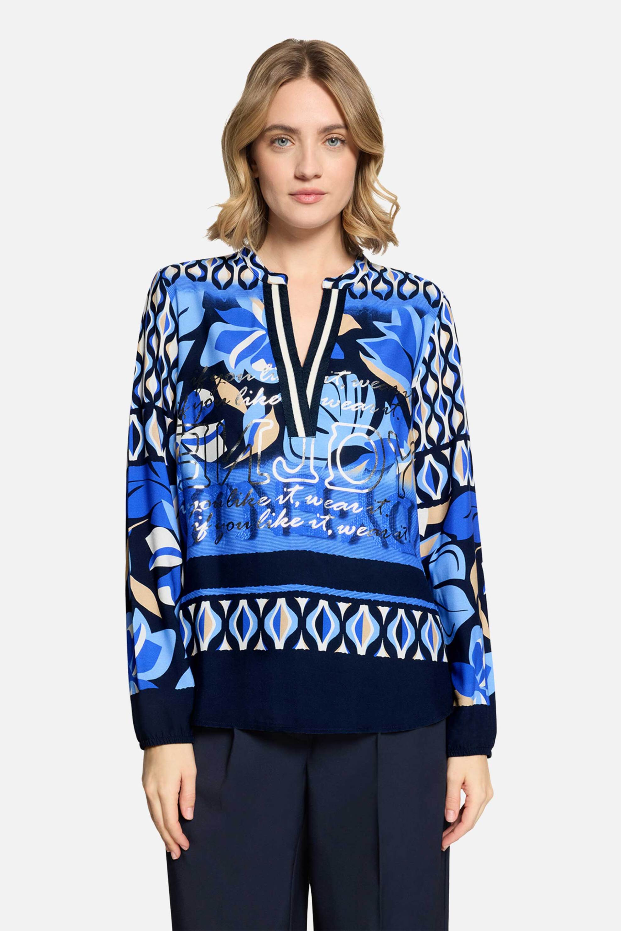 Betty Barclay γυναικεία μπλούζα με all-over print - 8003/1736 Μπλε - BETTY BARCLAY - 