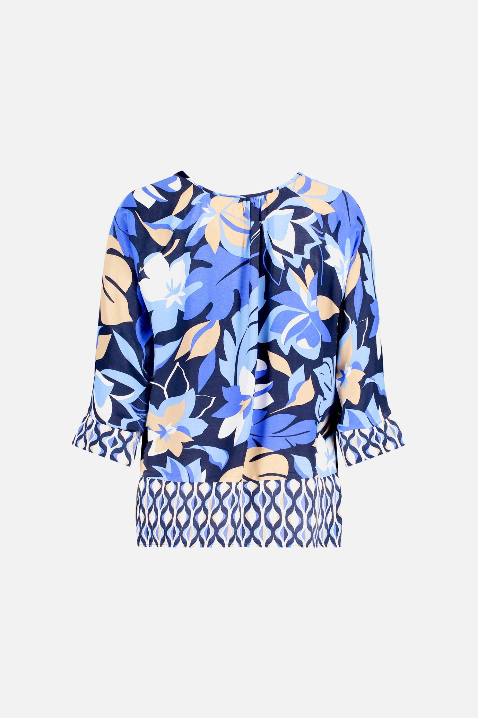 Betty Barclay Γυναικεία Μπλούζα Σατέν με All-Over Floral Print - 8005 1734 Μπλε