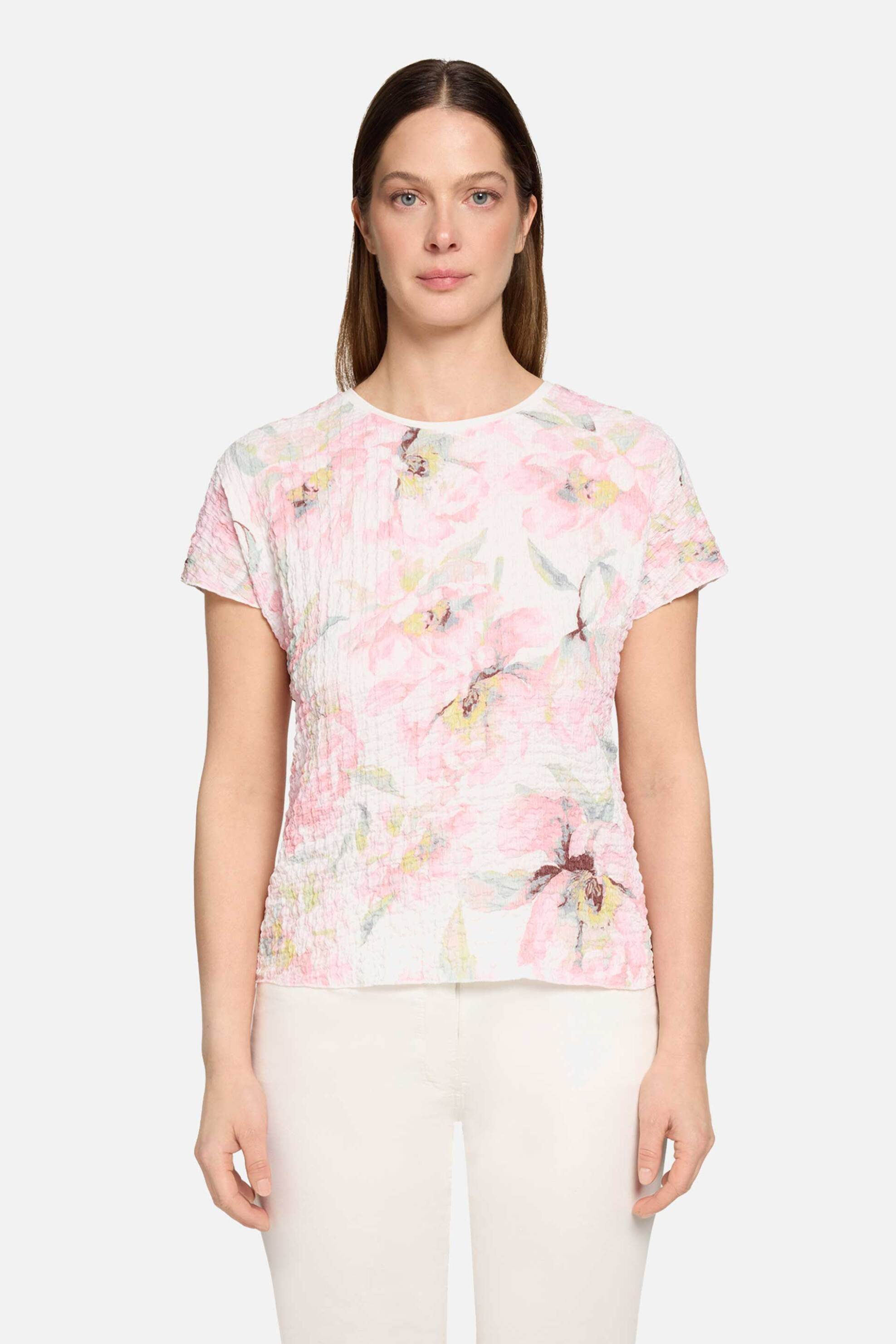 Betty Barclay γυναικείο Τ-shirt με all-over print και ανάγλυφη υφή – 2761/1848 Ροζ