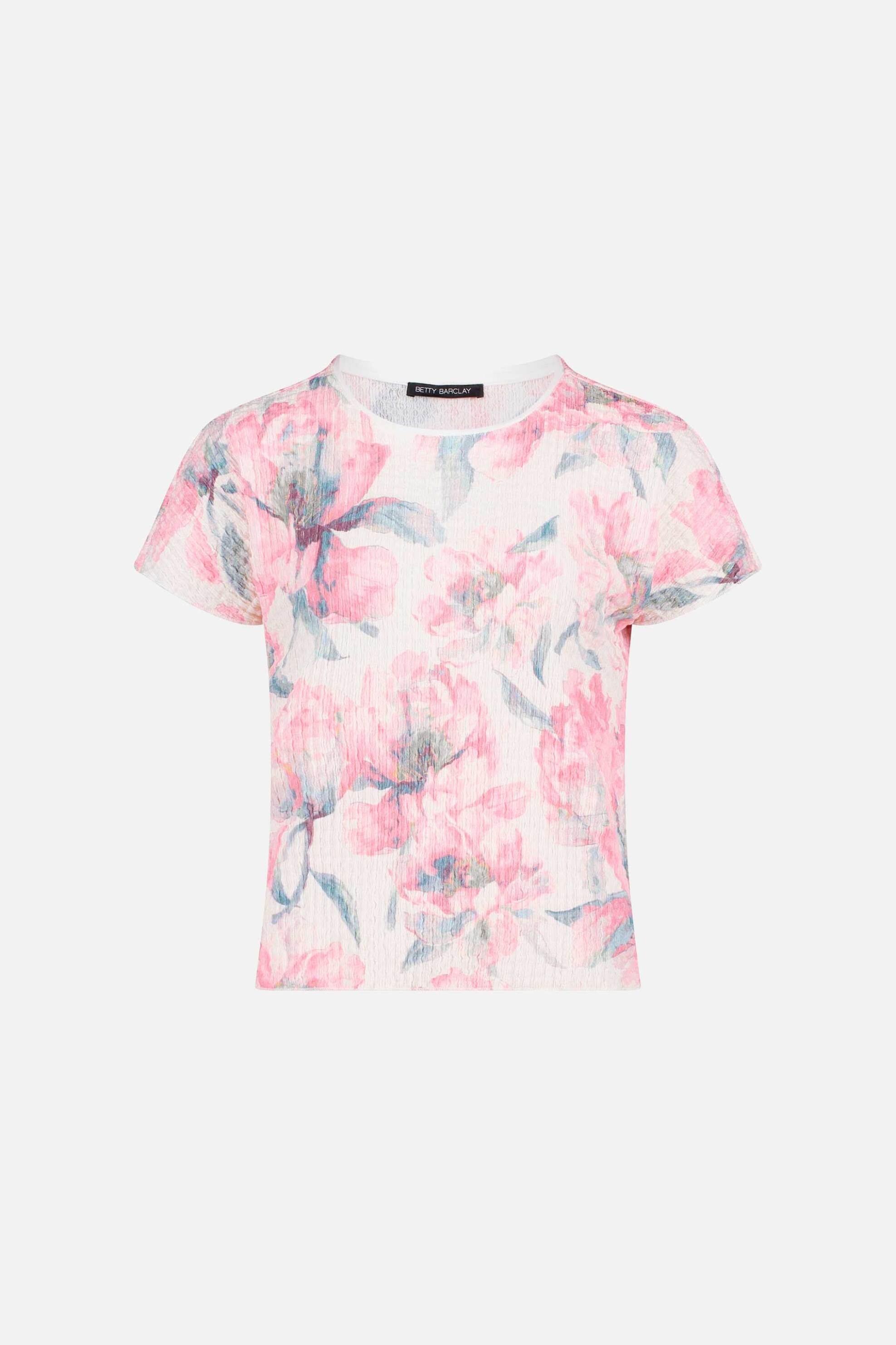 Betty Barclay Γυναικείο Τ-Shirt με All-Over Print Και Ανάγλυφη Υφή - 2761 1848 Ροζ