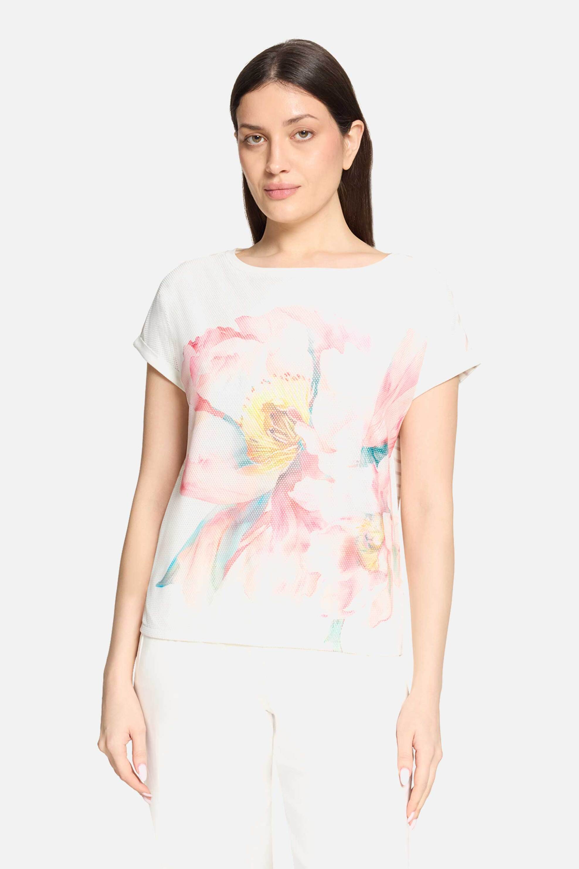 Betty Barclay γυναικείο Τ-shirt με floral print – 2768/1825 Λευκό