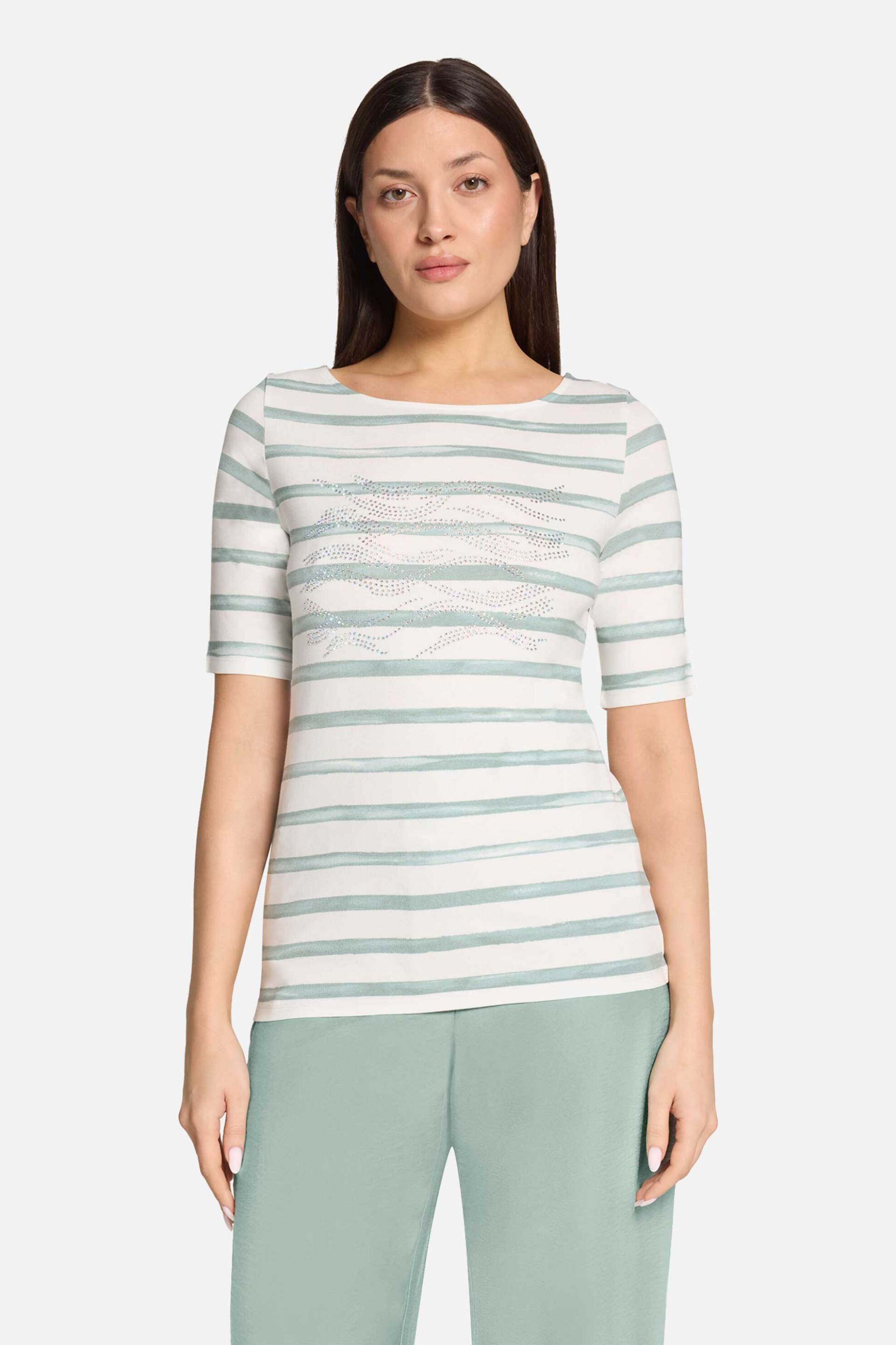 Betty Barclay γυναικείο Τ-shirt με all-over ριγέ print με στρας - 2808/1925 Βεραμάν