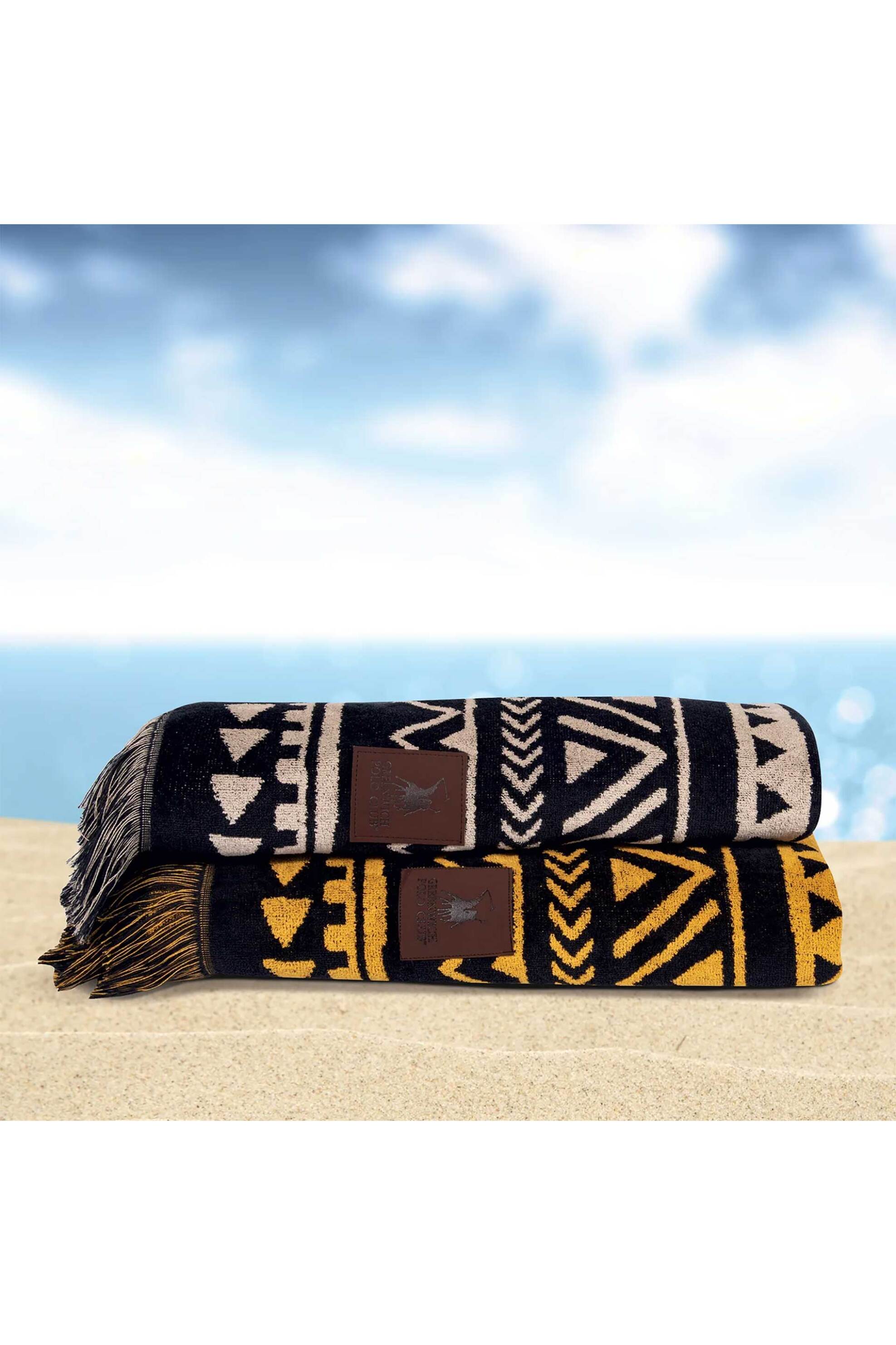 Greenwich Polo Club Πετσέτα Θαλάσσης με Geometrical Pattern 90 X 170 CM 3829 - 267901703829 Μαύρο