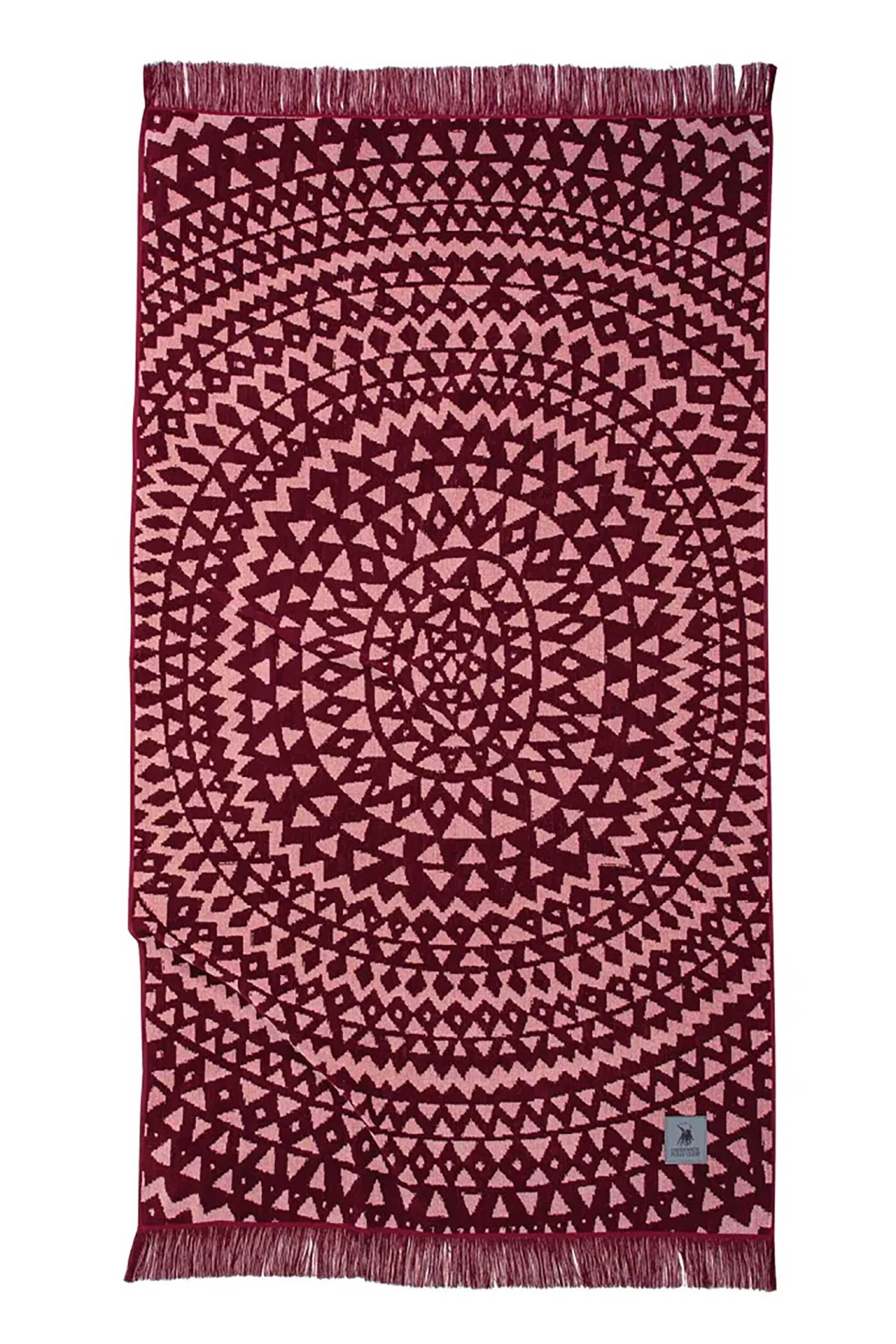 Greenwich Polo Club πετσέτα θαλάσσης με geometrical pattern 90 x 180 cm "3731" - 267901803771 Βυσσινί