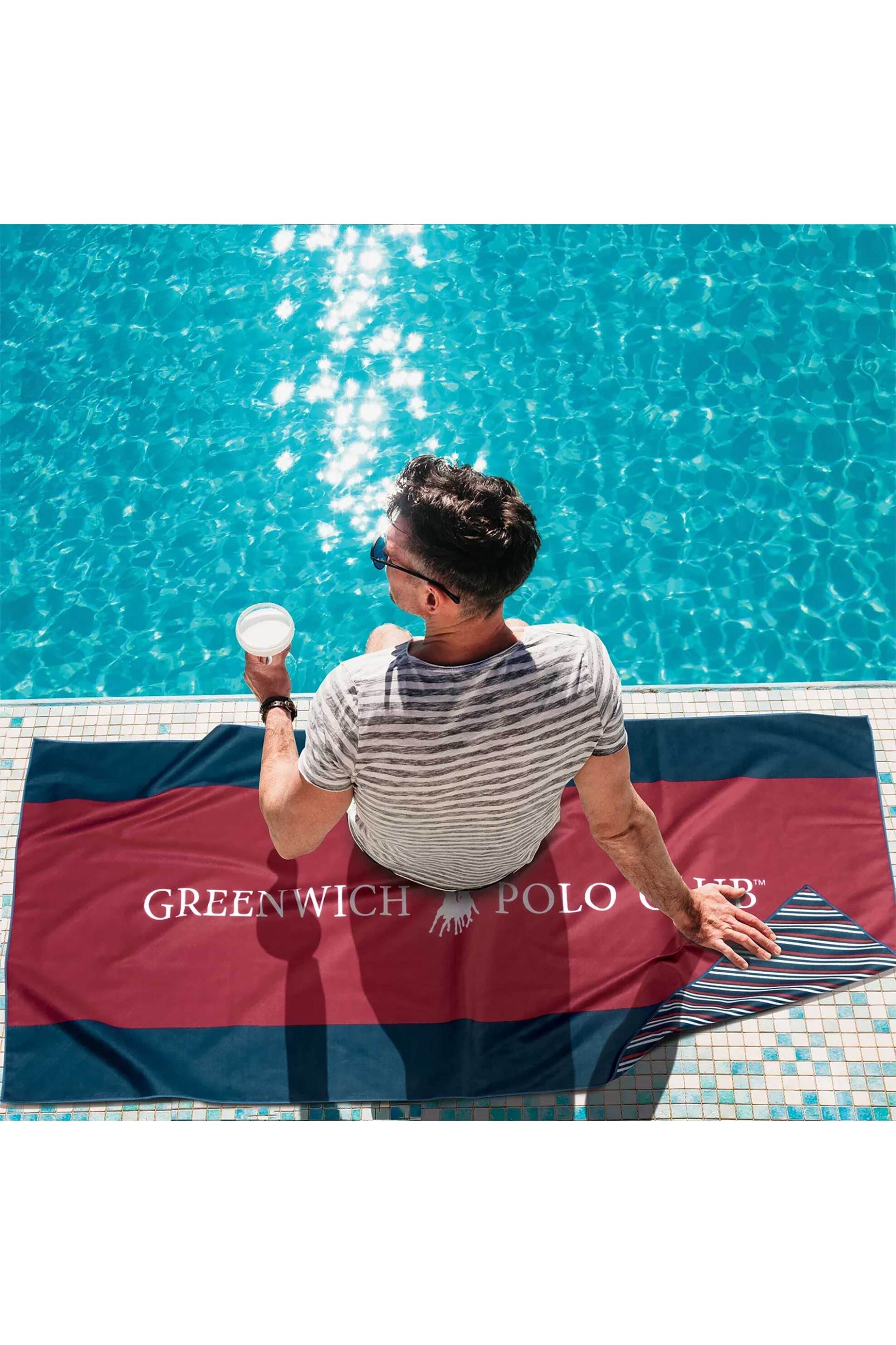 Greenwich Polo Club unisex πετσέτα θαλάσσης με λογότυπο 170 x 80 cm "3874" - 267801703874 Κόκκινο φωτογραφία