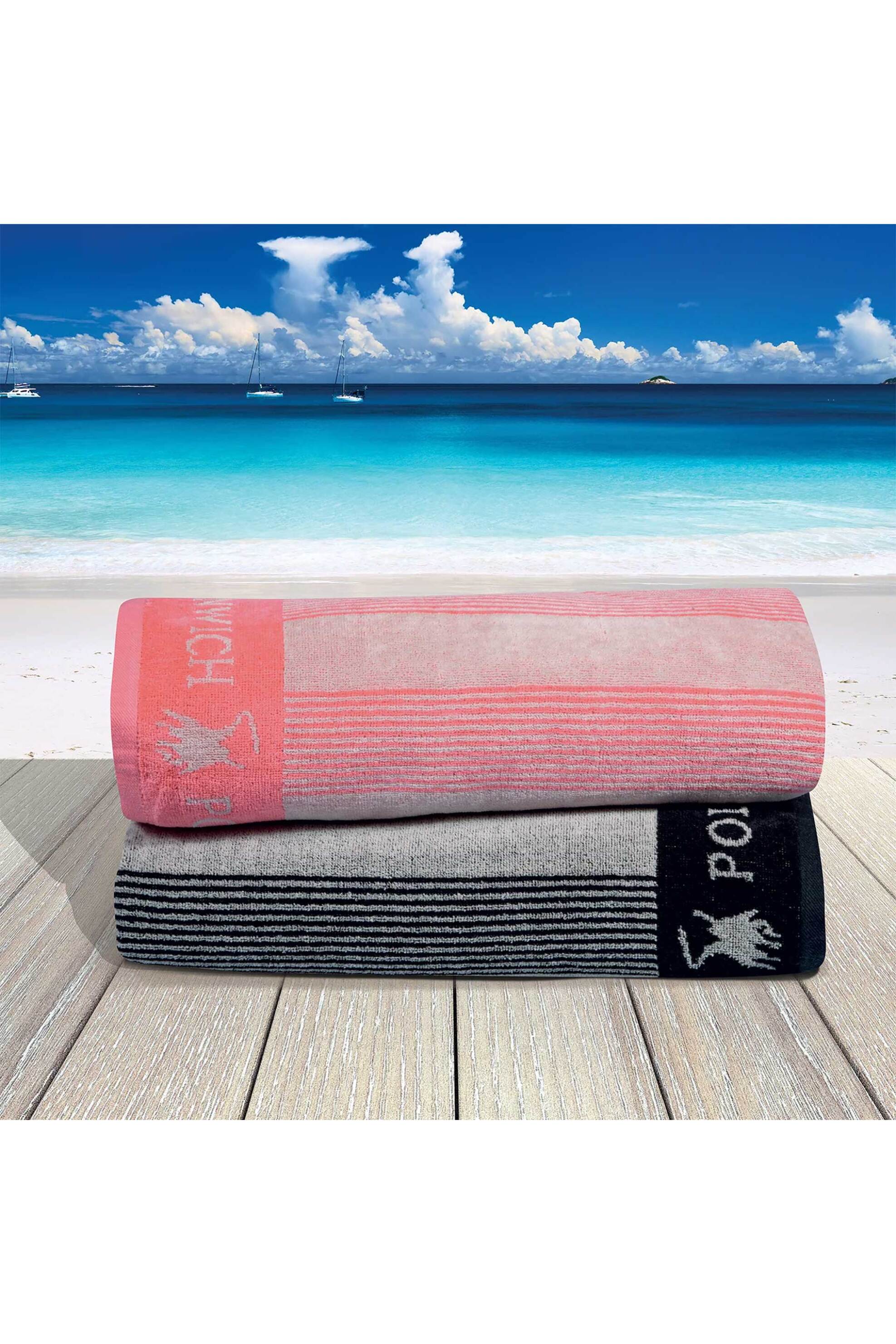 Greenwich Polo Club Πετσέτα Θαλάσσης με Ριγέ Σχέδιο 90 X 170 CM 3886 - 267901703886 Γκρι