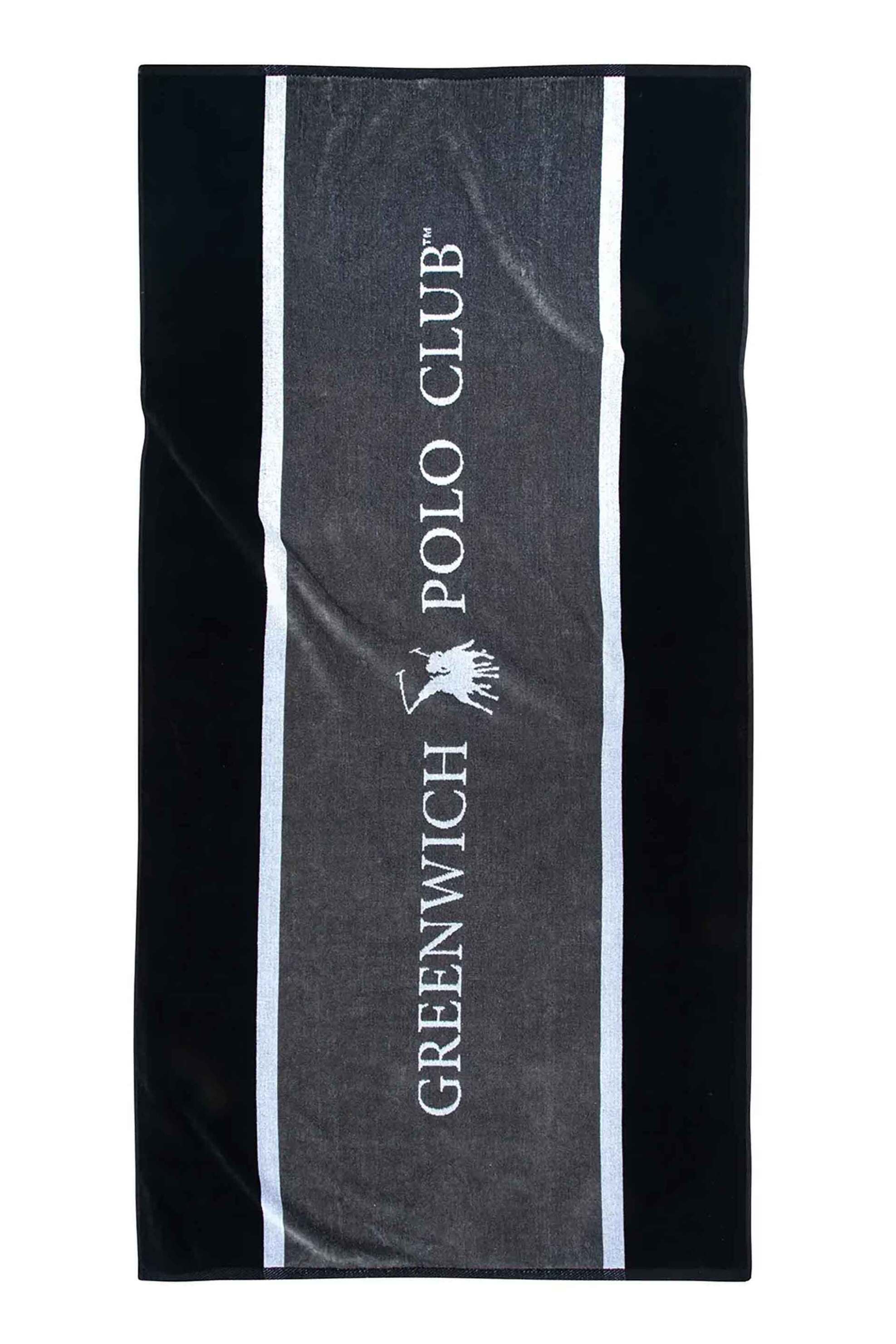 GREENWICH POLO CLUB Greenwich Polo Club unisex πετσέτα θαλάσσης με λογότυπο 180 x 90 cm "3865" - 267901803865 Γκρι